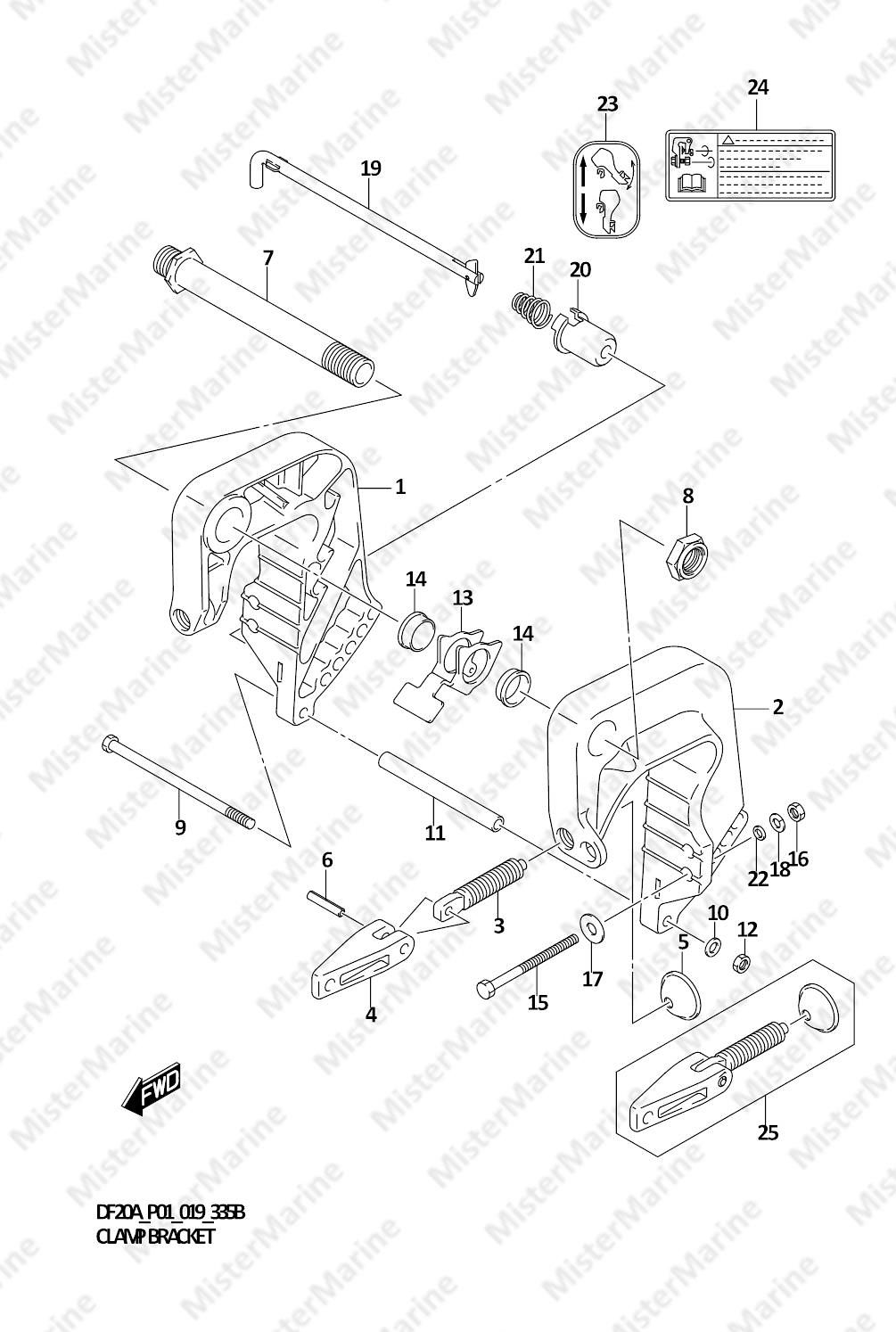 FIG.335B (1-E-12) CLAMP BRACKET (DF20A P40)