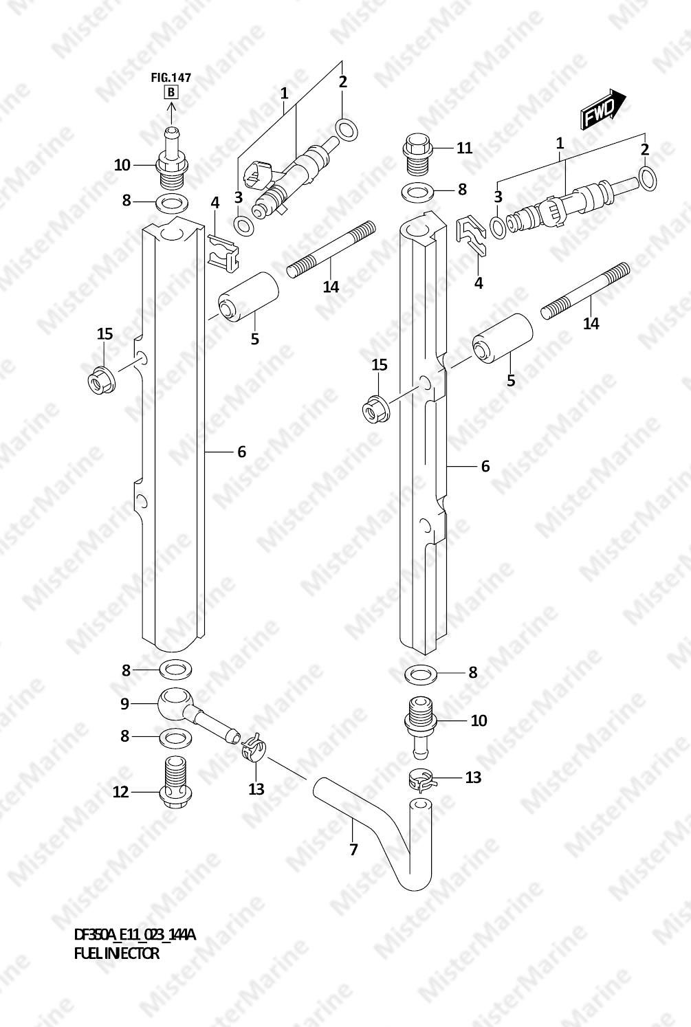 FIG.144A (1-C-7) FUEL INJECTOR (E01,E03,E11)