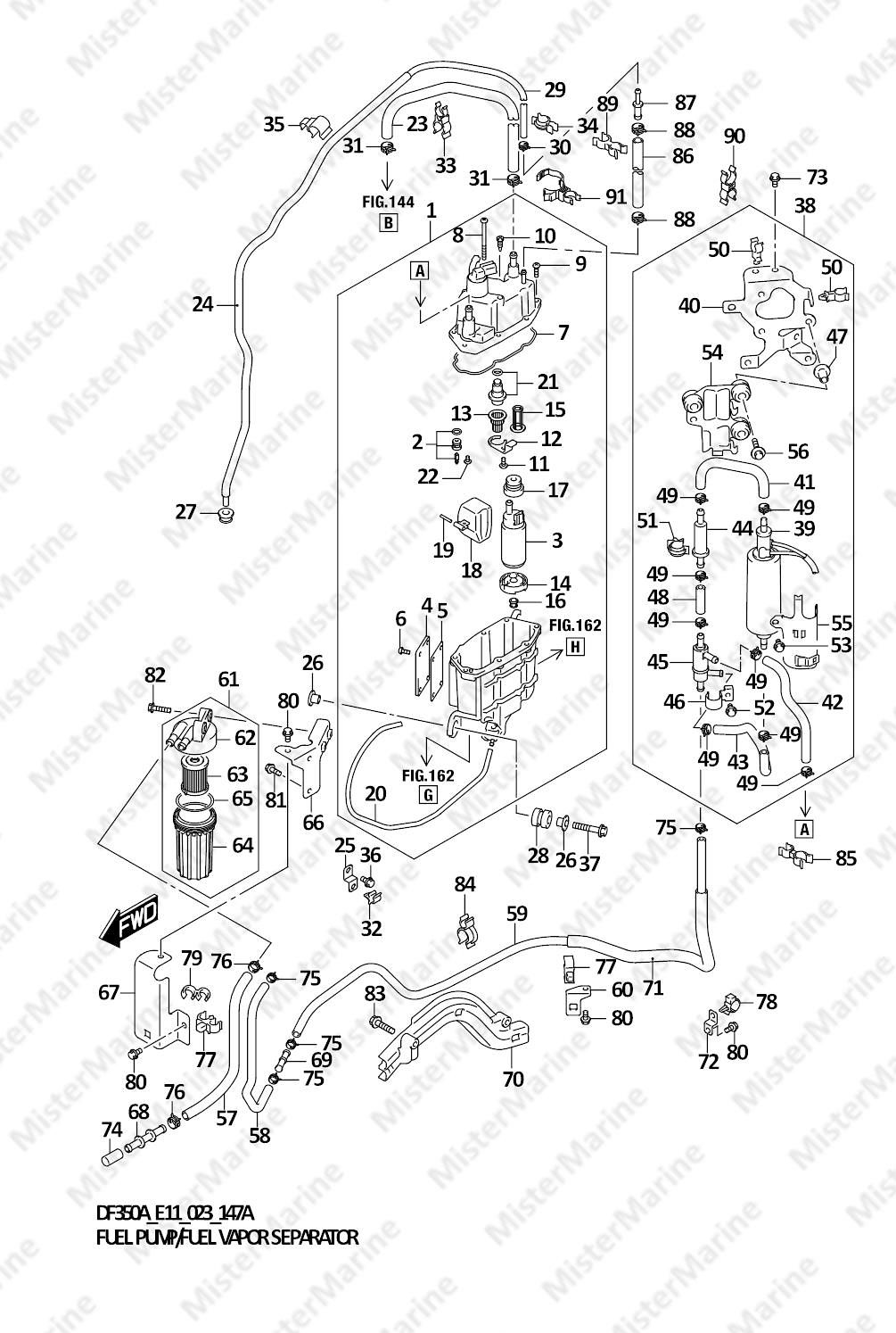 FIG.147A (1-C-9) FUEL PUMP/FUEL VAPOR SEPARATOR (E01,E03,E11)