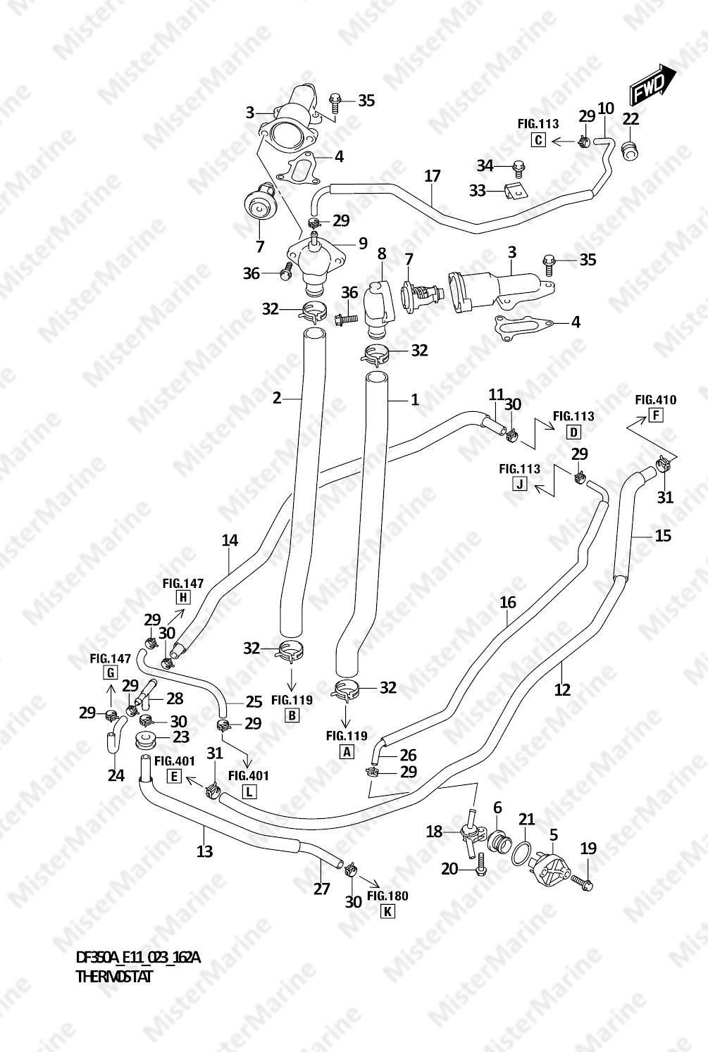 FIG.162A (1-D-4) THERMOSTAT (020,021,022)