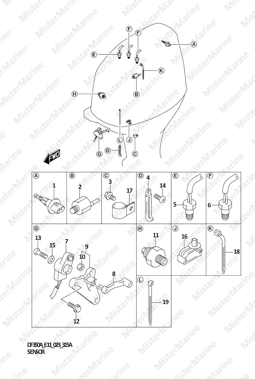 FIG.315A (1-E-14) SENSOR (DF350A,DF325A,DF300B)