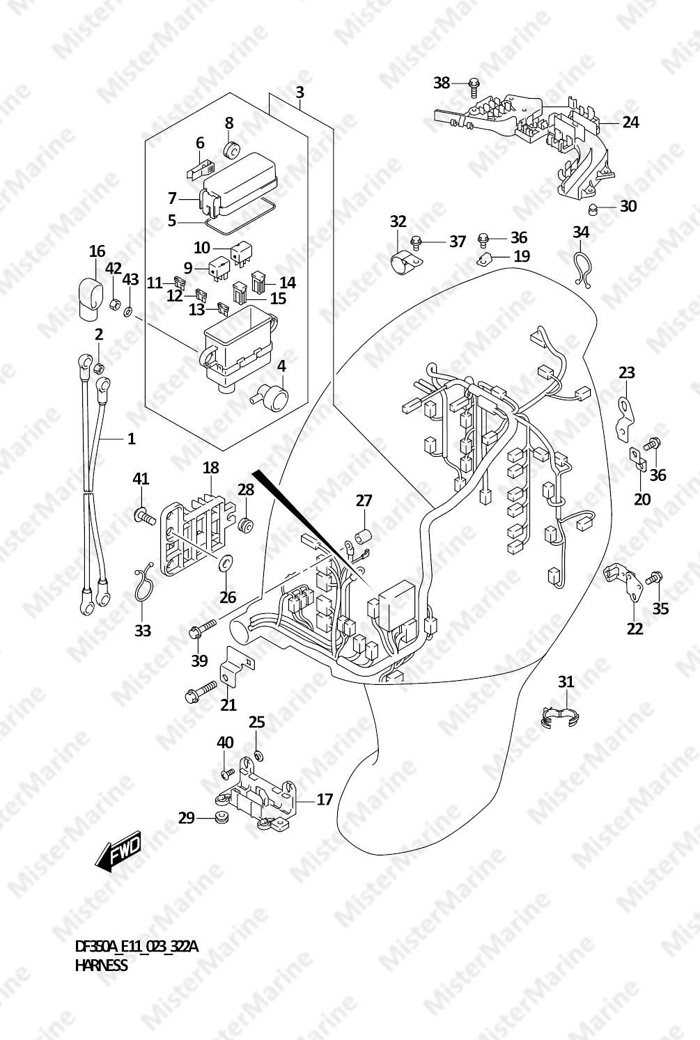 FIG.322A (1-F-3) HARNESS (020,021)