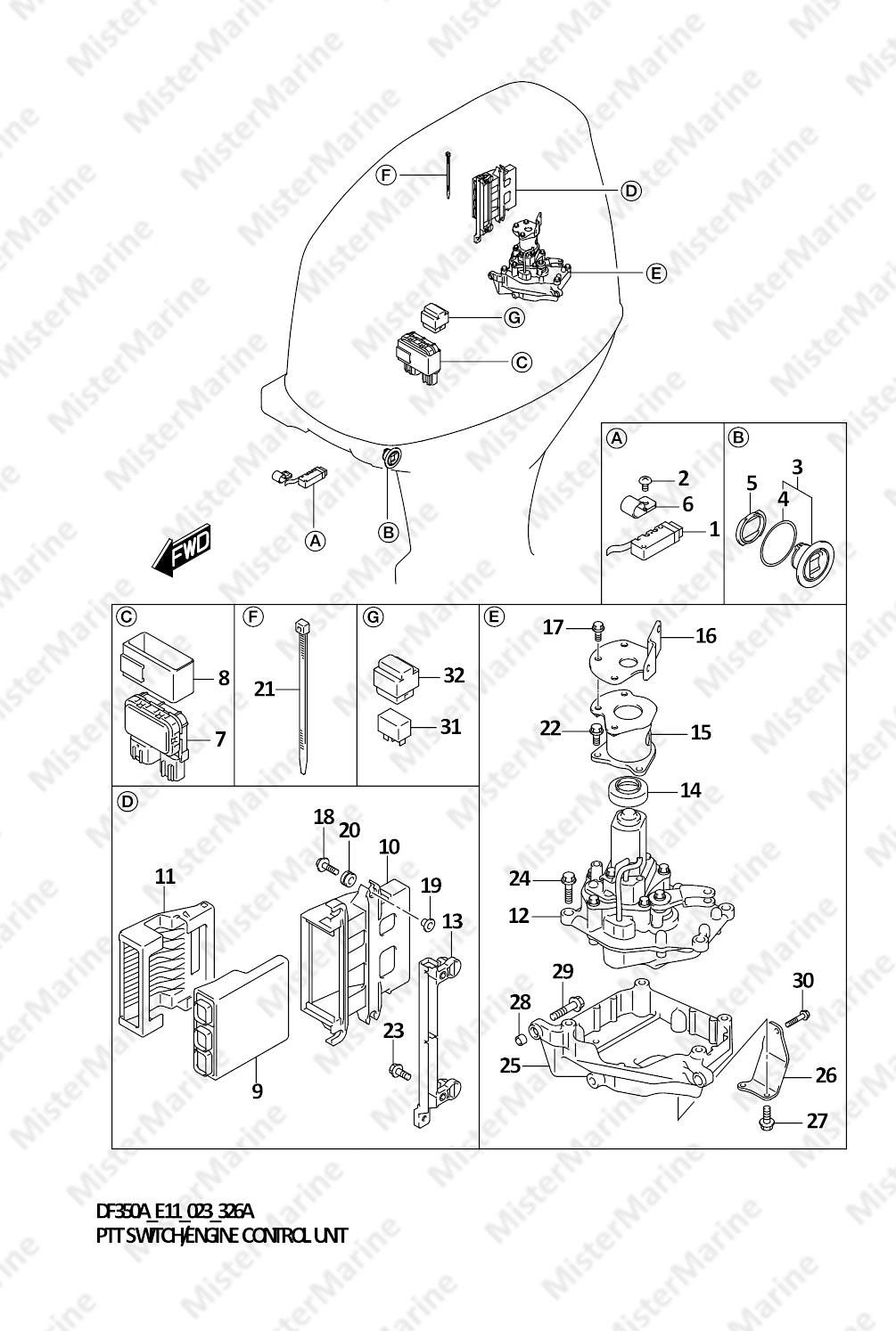 FIG.326A (1-F-9) PTT SWITCH/ENGINE CONTROL UNIT
