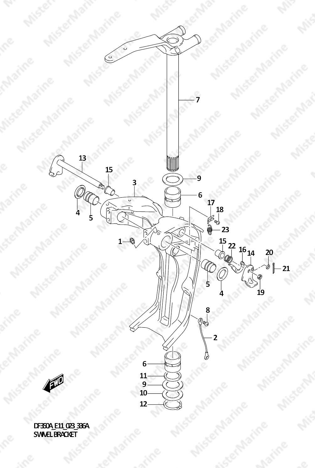 FIG.336A (1-G-2) SWIVEL BRACKET (DF350A,DF325A,DF300B)