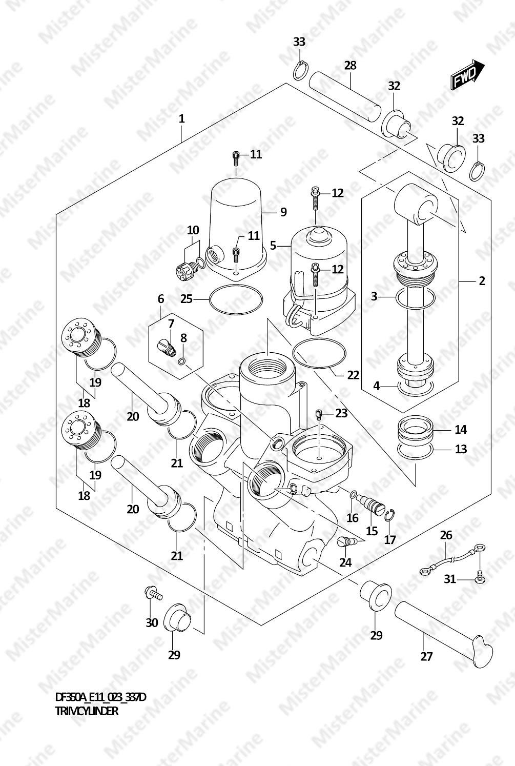 FIG.337D (1-G-12) TRIM CYLINDER (DF350AMD,DF300BMD)