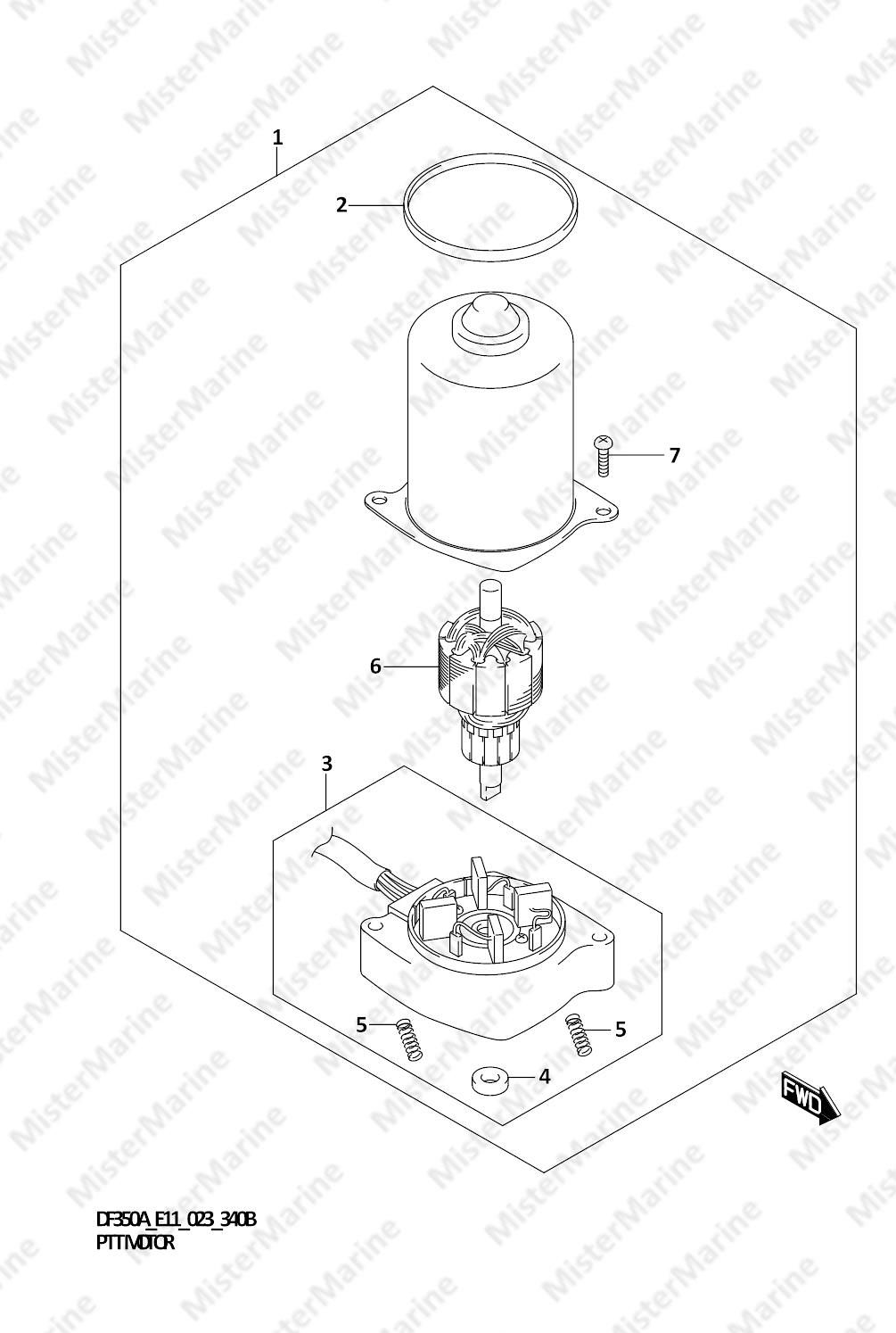FIG.340B FIG.340B (1-G-14) PTT MOTOR (DF350AMD,DF300BMD)