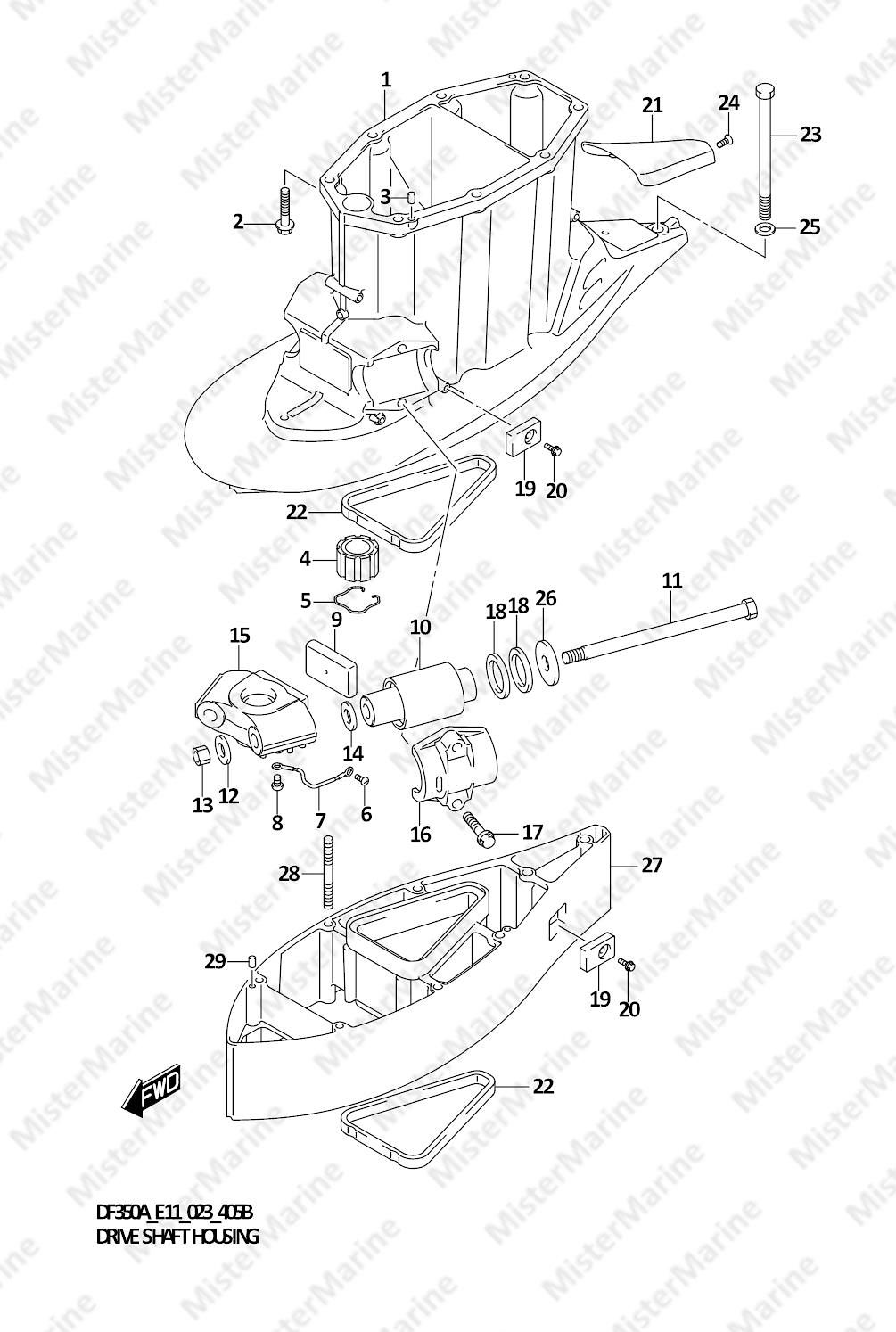 FIG.405B (1-H-8) DRIVE SHAFT HOUSING (SEE NOTE)