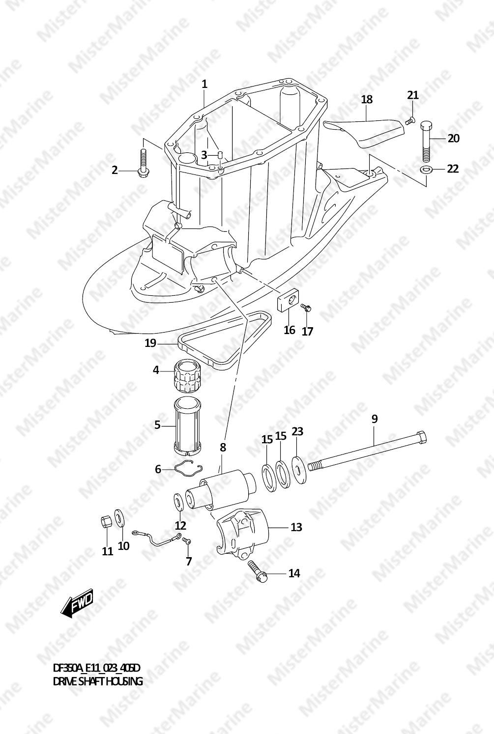 FIG.405D (1-H-12) DRIVE SHAFT HOUSING (SEE NOTE)