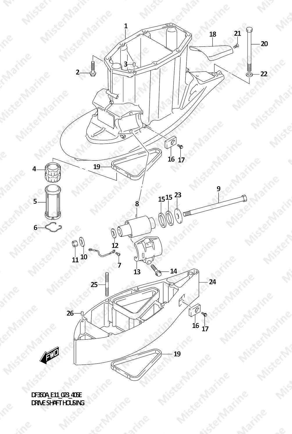 FIG.405E (1-H-13) DRIVE SHAFT HOUSING (SEE NOTE)