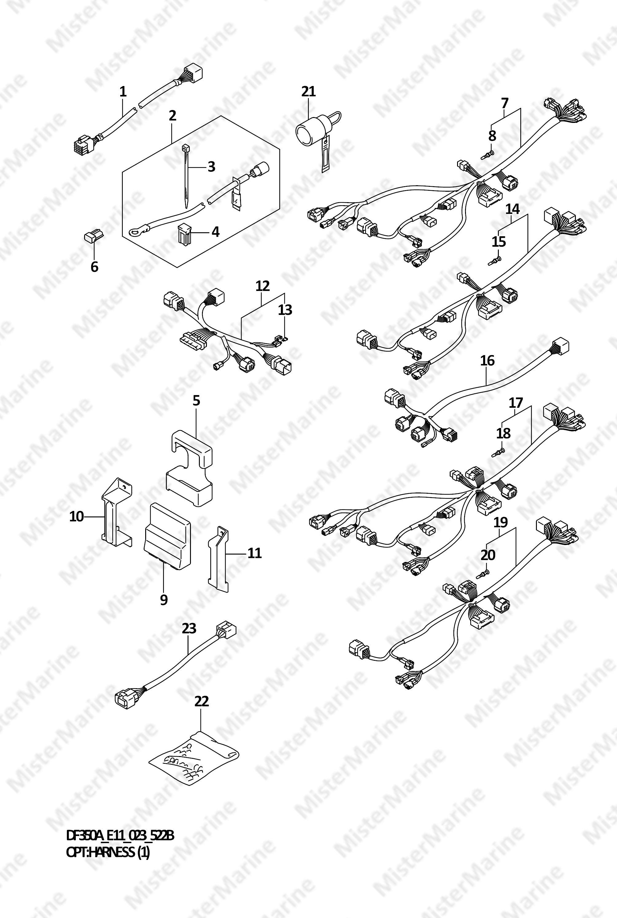 FIG.522B (1-J-12) OPT:HARNESS (1) (022,023)