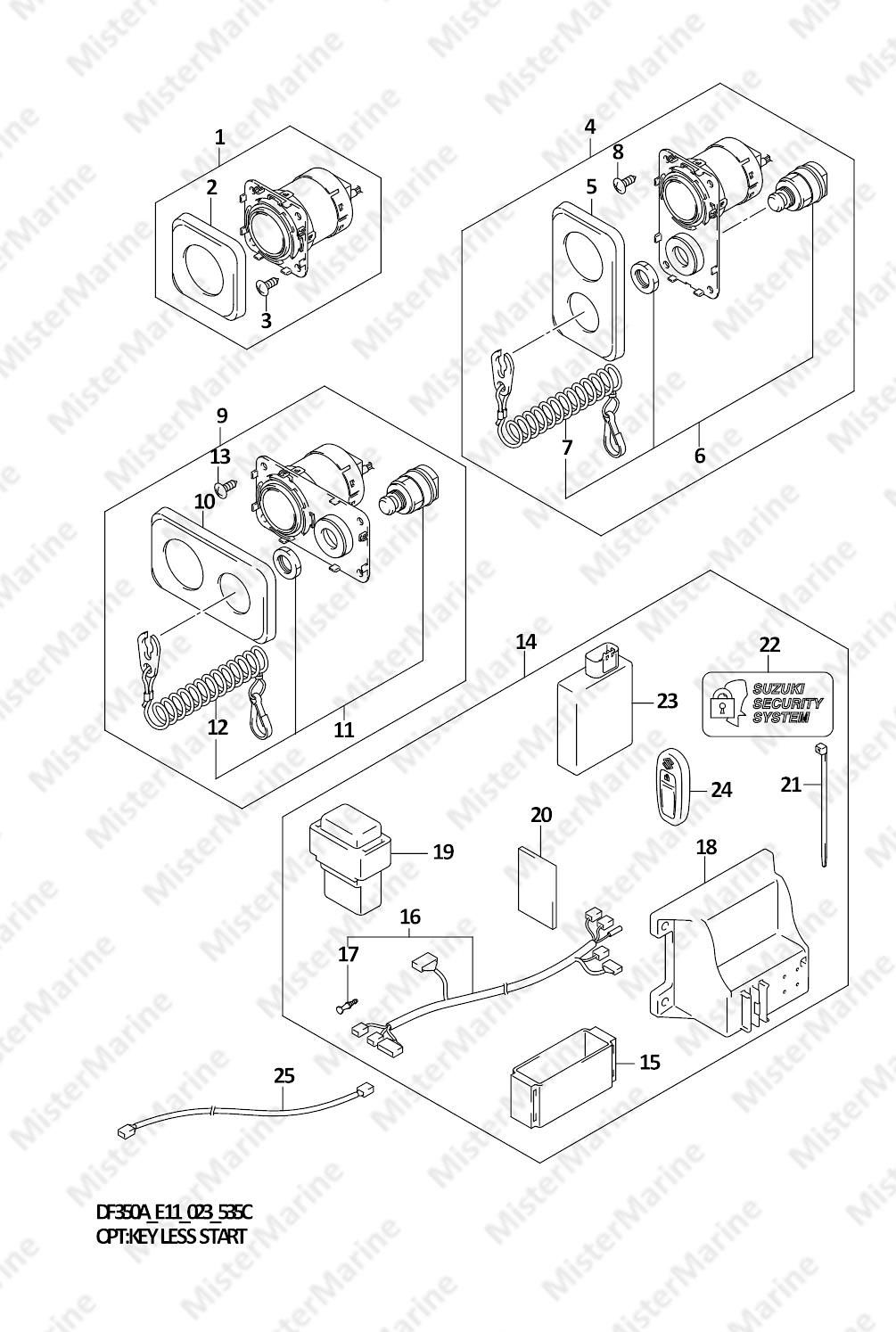 FIG.535C (1-K-13) OPT:KEY LESS START (022,023)