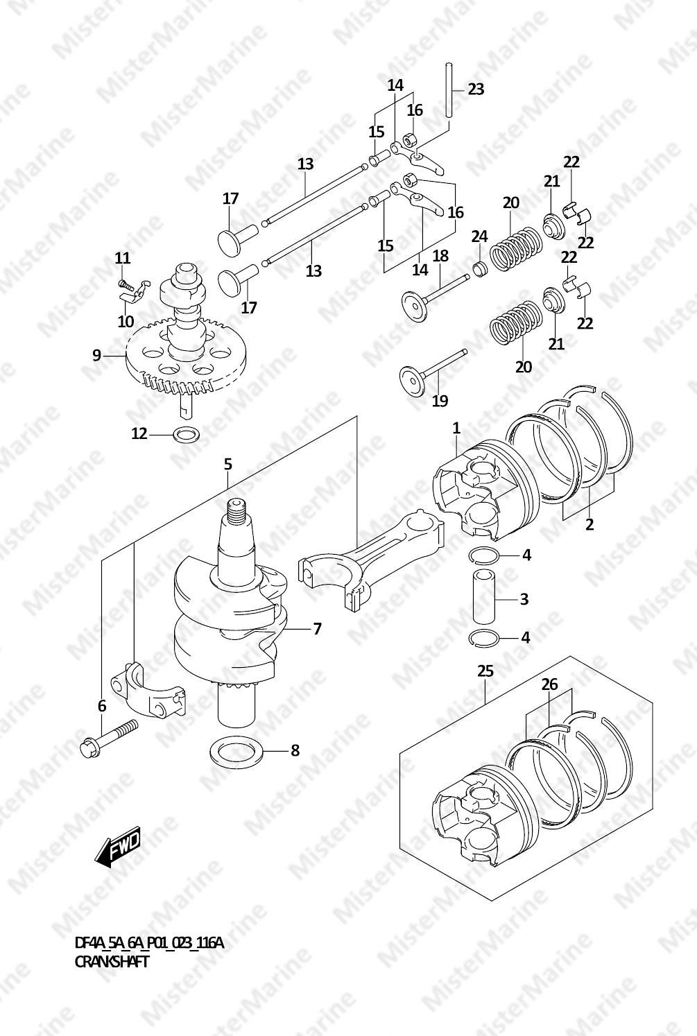 FIG.116A (1-B-4) CRANKSHAFT