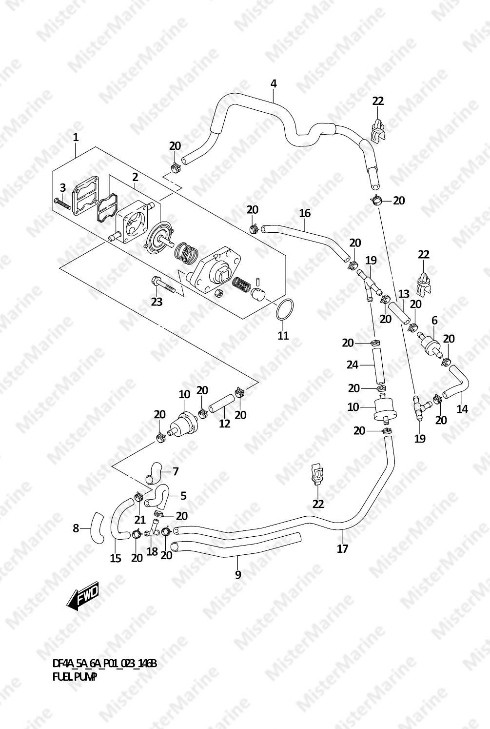 FIG.146B (1-B-10) FUEL PUMP (DF5A,DF6A)