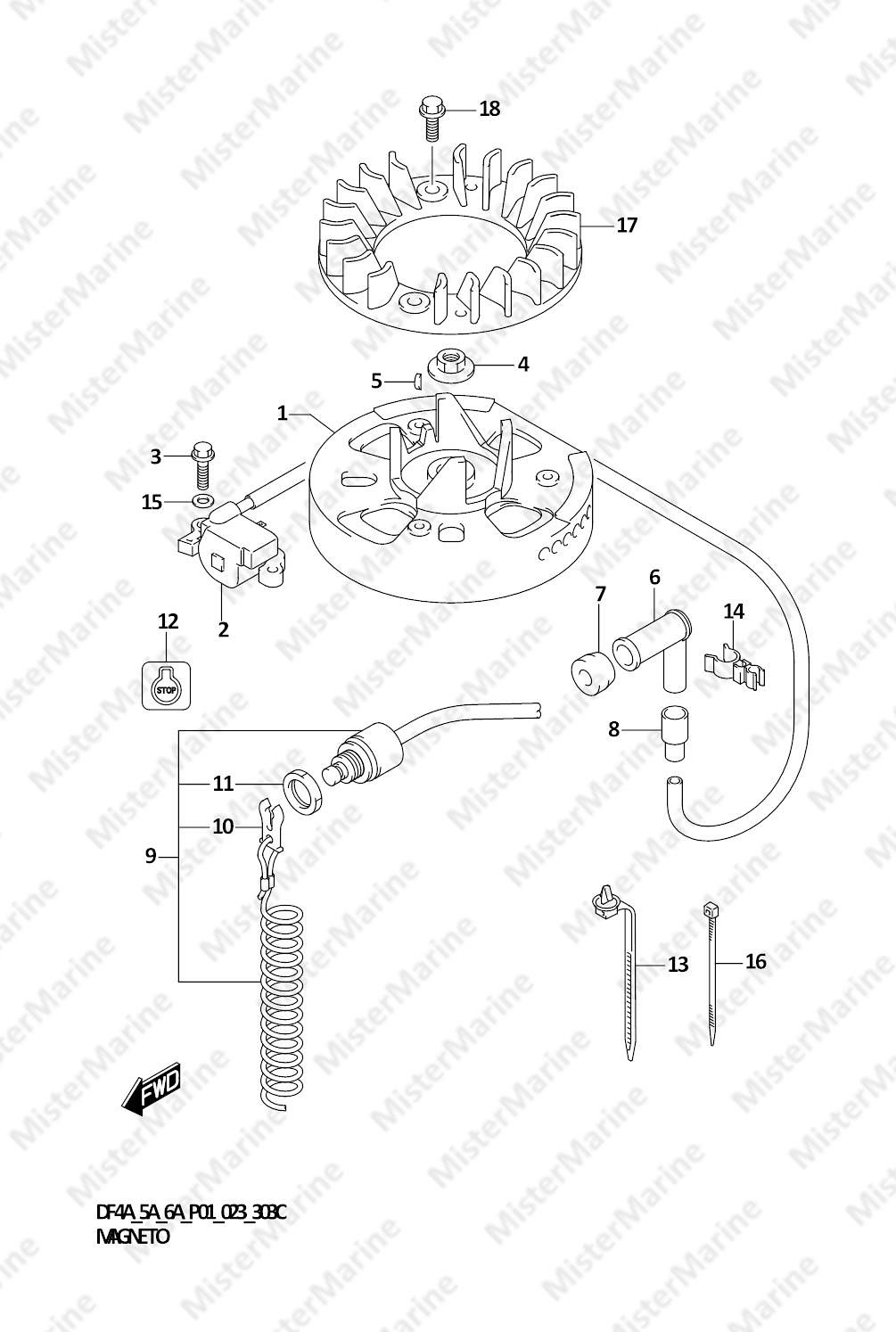 FIG.303C (1-C-6) MAGNETO (DF6A)