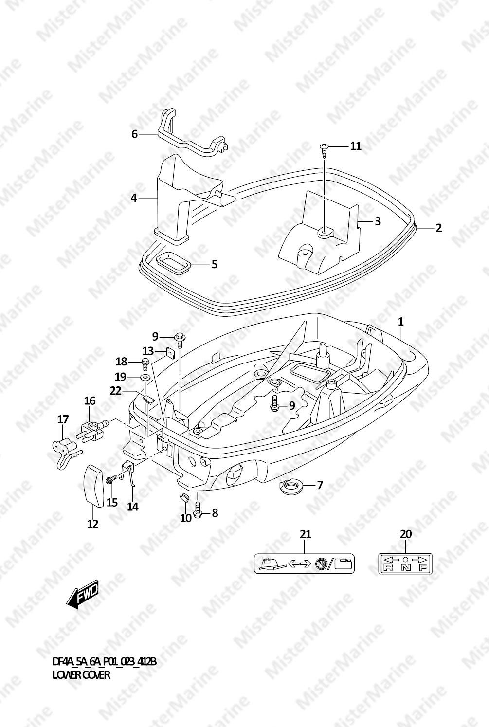 FIG.412B (1-C-12) LOWER COVER (DF5A,DF6A)