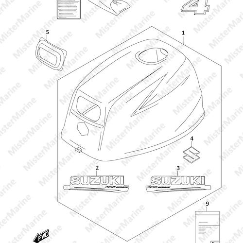 FIG.420B (1-C-14) ENGINE COVER (DF4A:020:FOR Y5S)