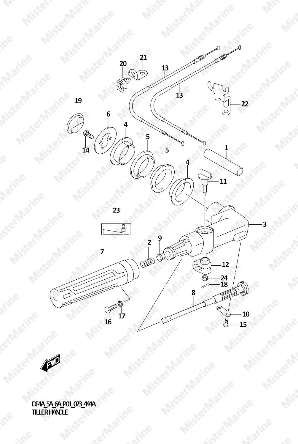 FIG.444A (1-D-10) TILLER HANDLE