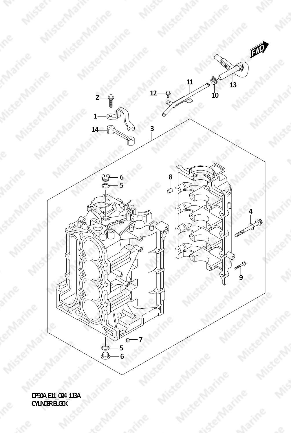 FIG.113A (1-B-3) CYLINDER BLOCK