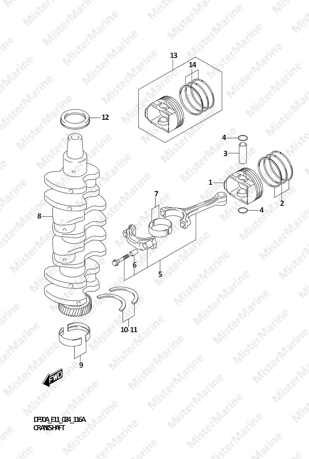 FIG.116A (1-B-4) CRANKSHAFT