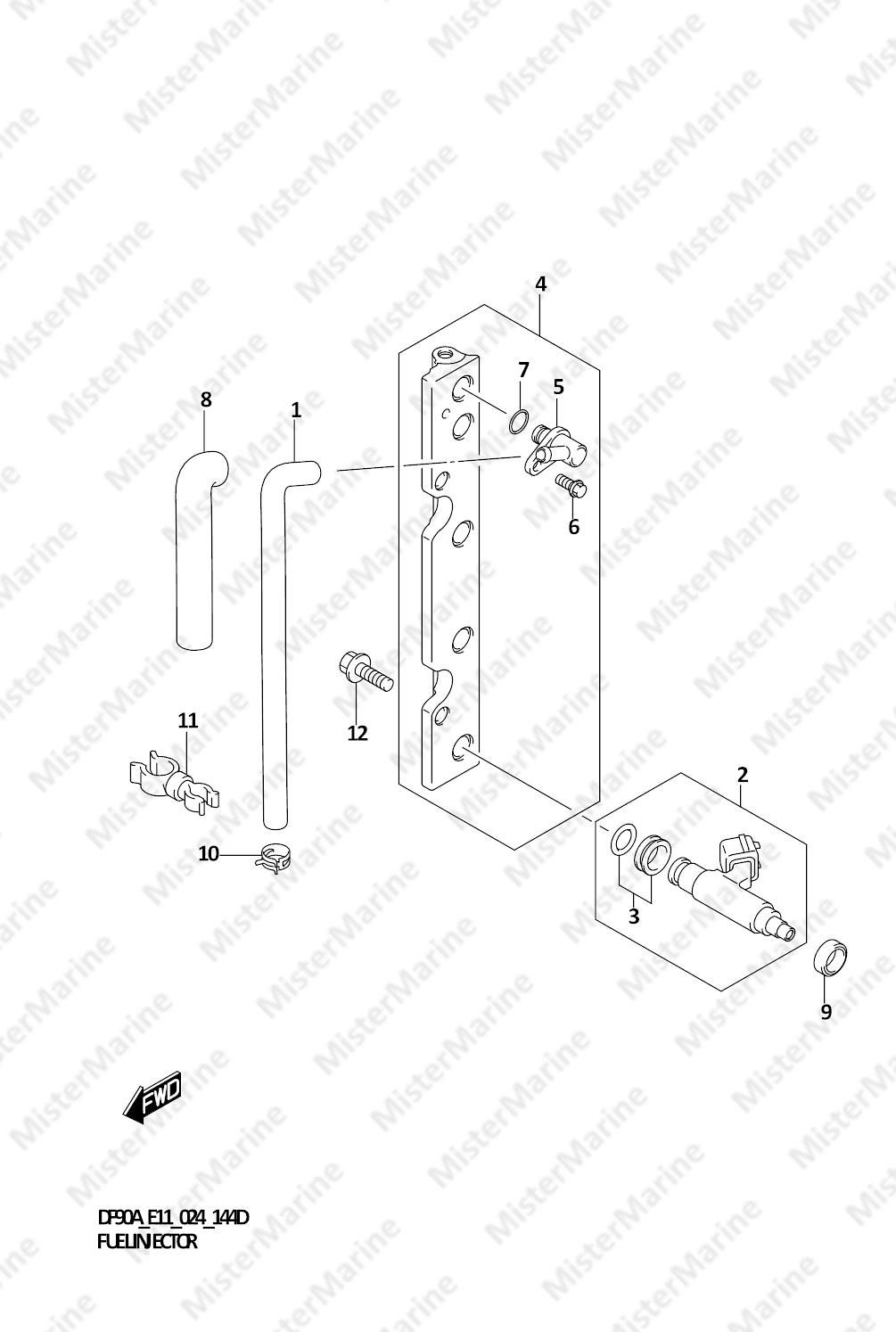 FIG.144D (1-C-5) FUEL INJECTOR (E01,E03,E11)