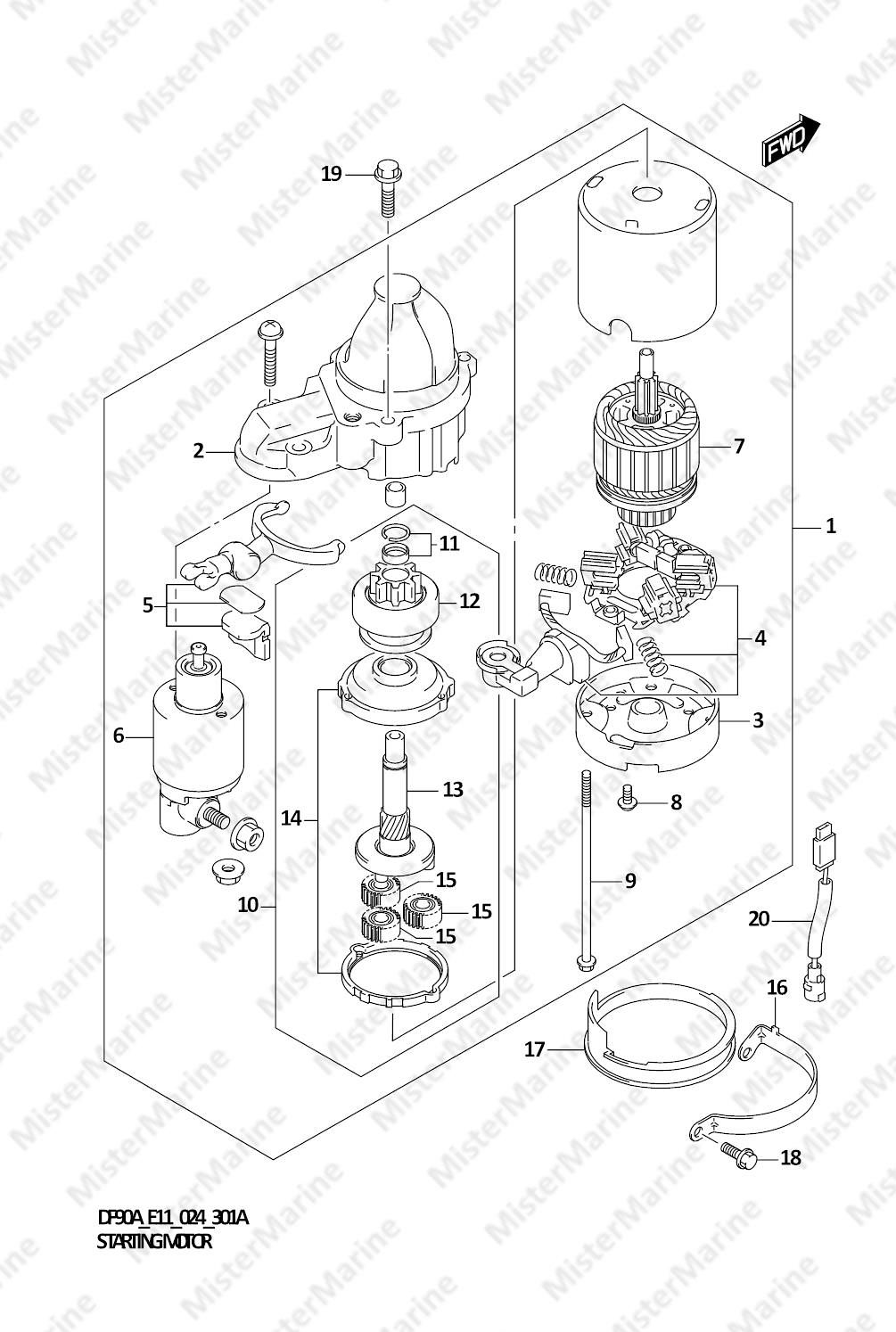 FIG.301A (1-D-15) STARTING MOTOR