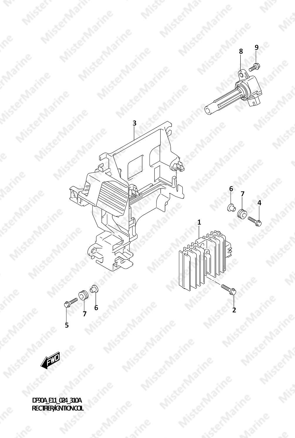 FIG.310A (1-E-2) RECTIFIER/IGNITION COIL
