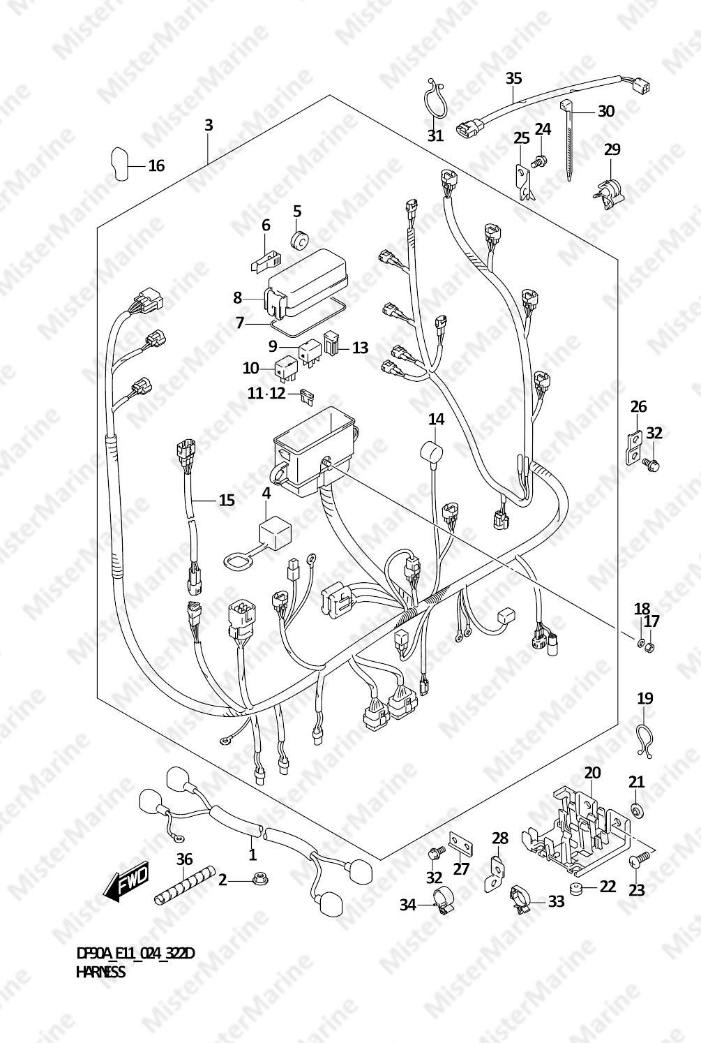 FIG.322D (1-E-7) HARNESS (DF100B)