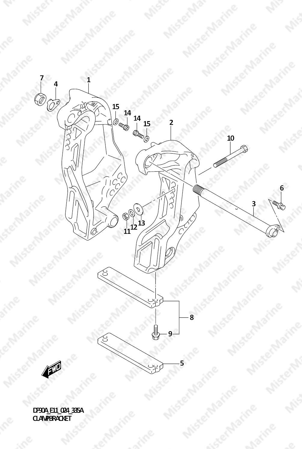 FIG.335A (1-E-13) CLAMP BRACKET (SEE NOTE 1)