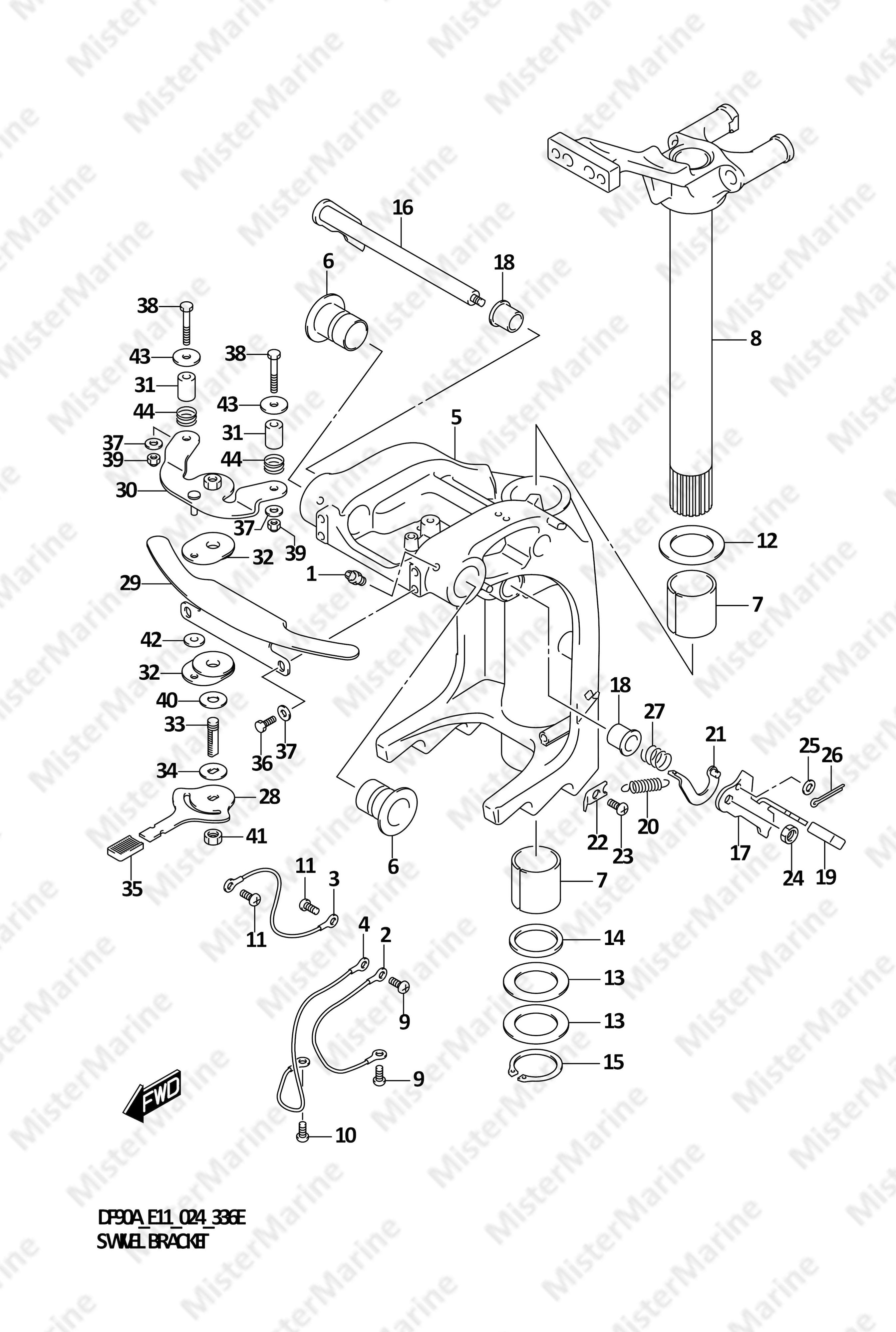 FIG.336E (1-F-4) SWIVEL BRACKET (DF90AWQH)