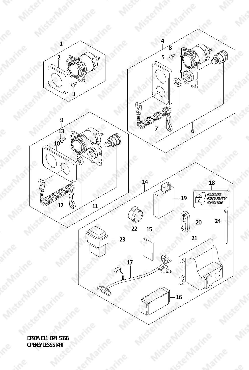 FIG.535B (1-J-6) OPT:KEY LESS START (SEE NOTE 1)