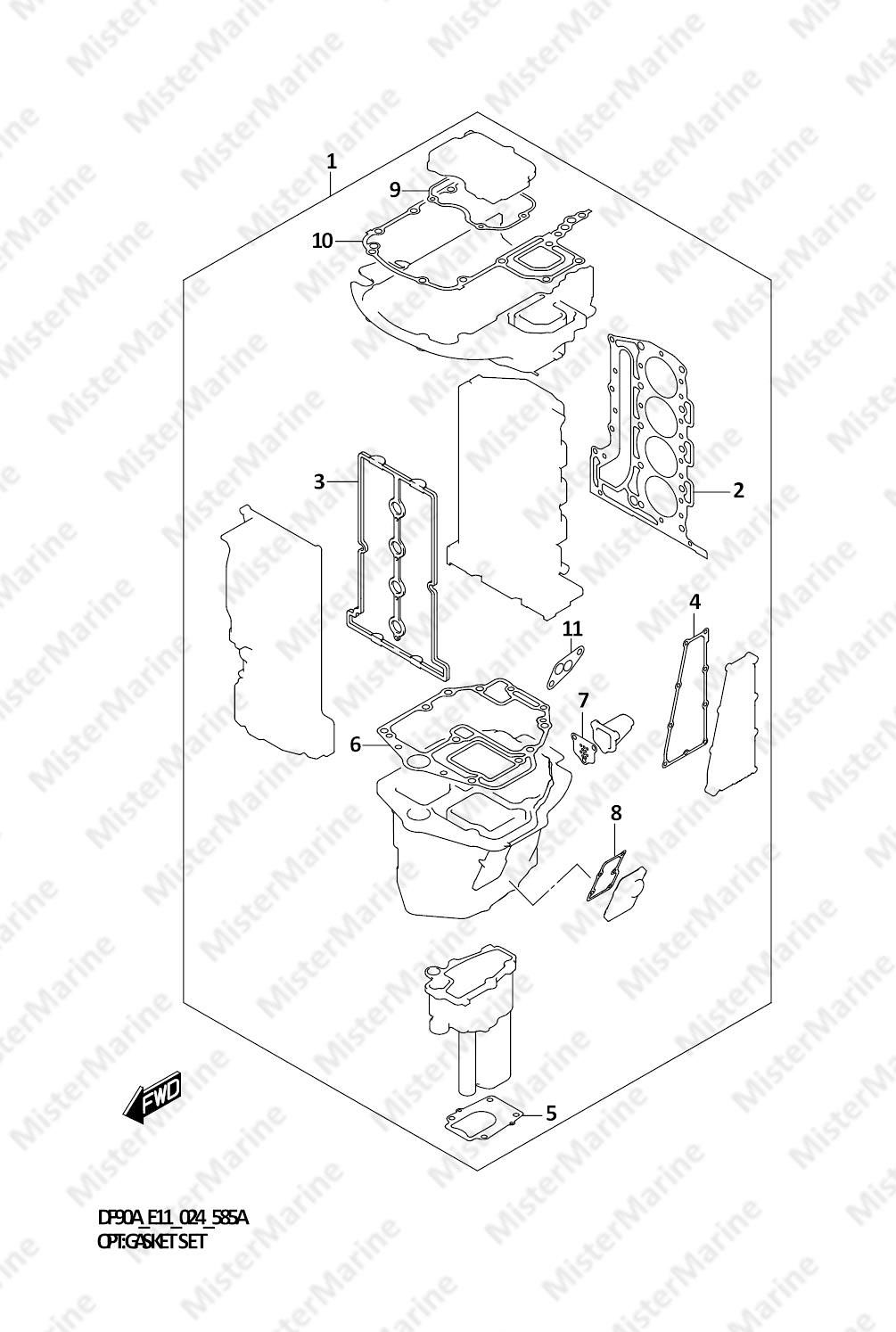 FIG.585A (1-J-14) OPT:GASKET SET