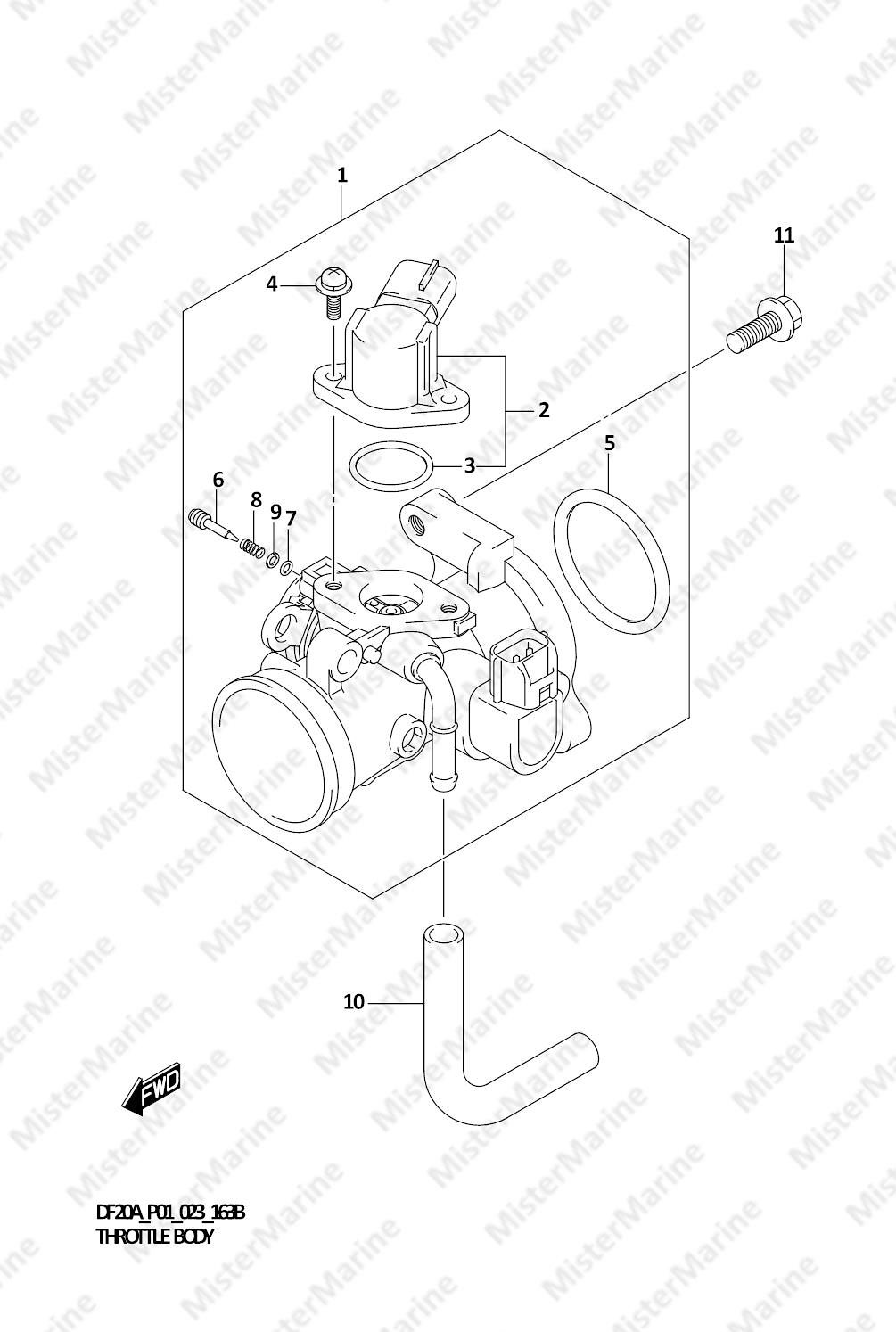 FIG.163B (1-C-6) THROTTLE BODY (SEE NOTE)