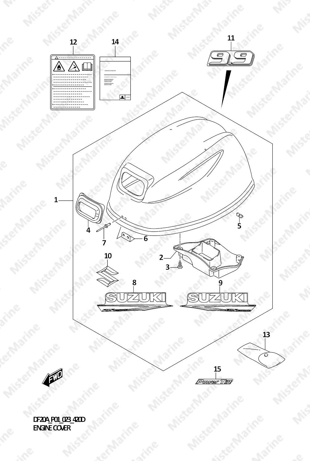 FIG.420D (1-I-2) ENGINE COVER (SEE NOTE)