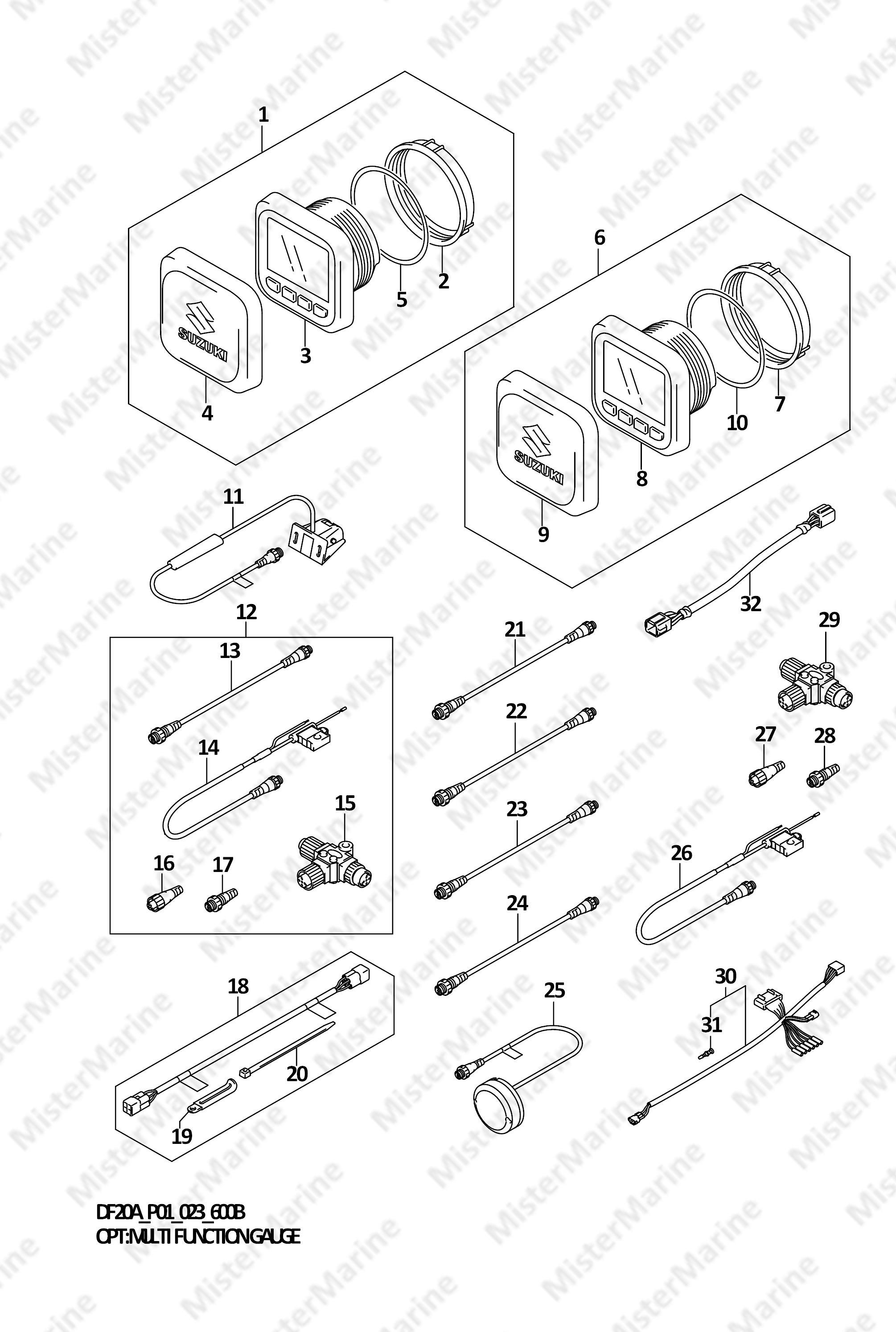 FIG.600B (2-B-13) OPT:MULTI FUNCTION GAUGE (SEE NOTE)