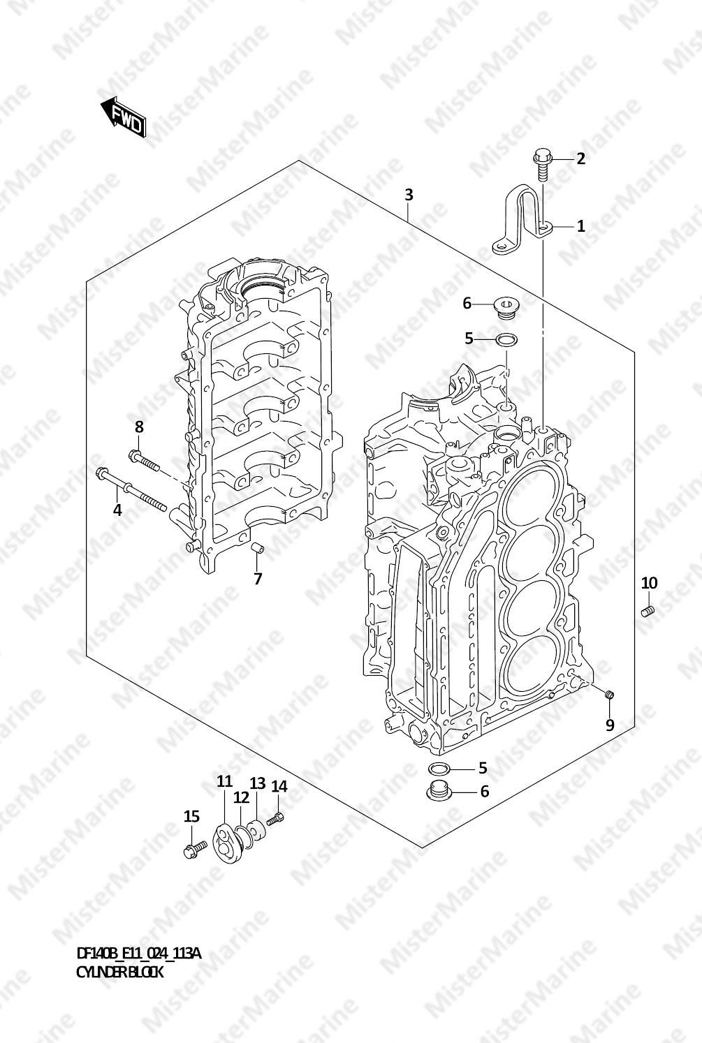 FIG.113A (1-B-3) CYLINDER BLOCK