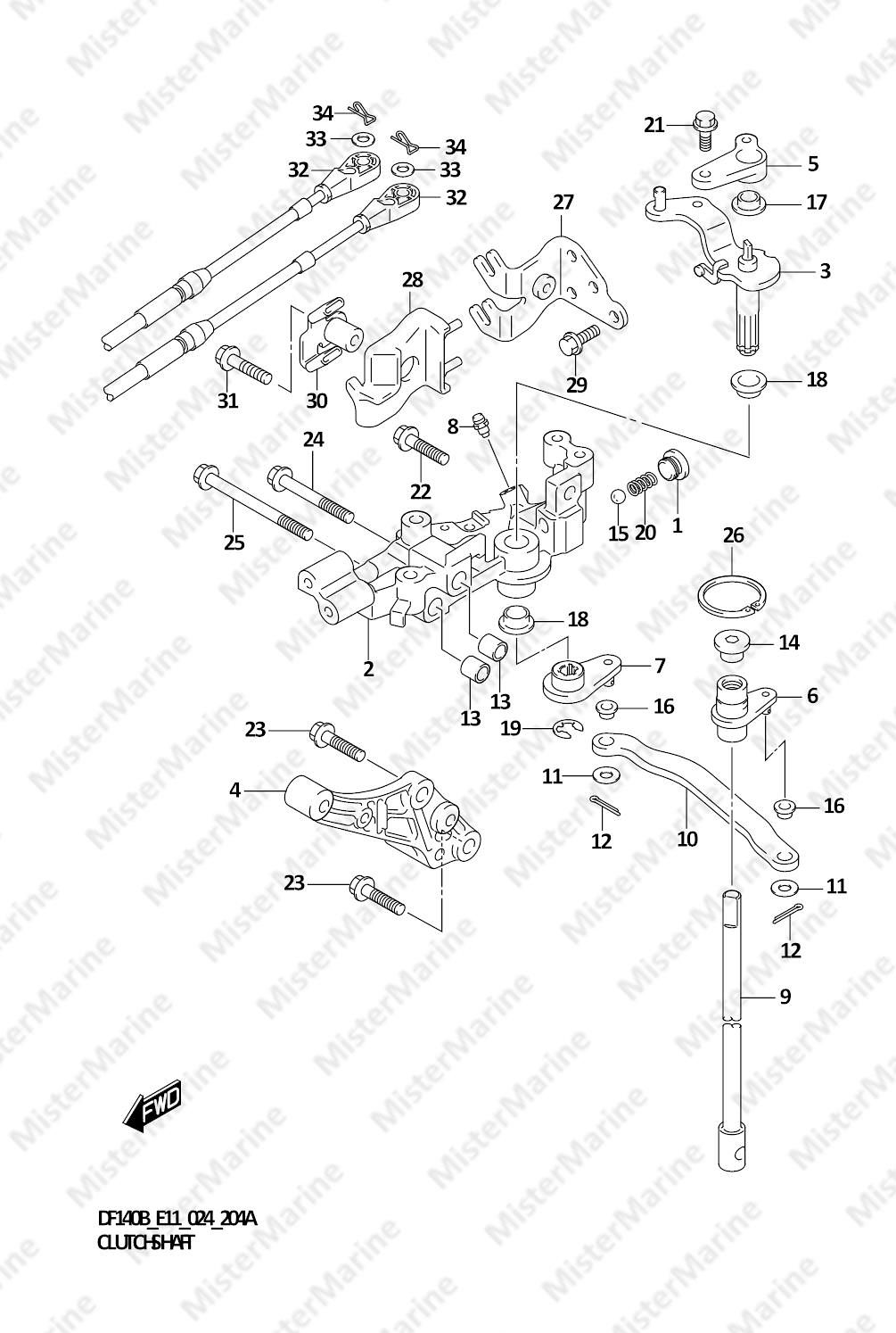 FIG.204A (1-C-11) CLUTCH SHAFT