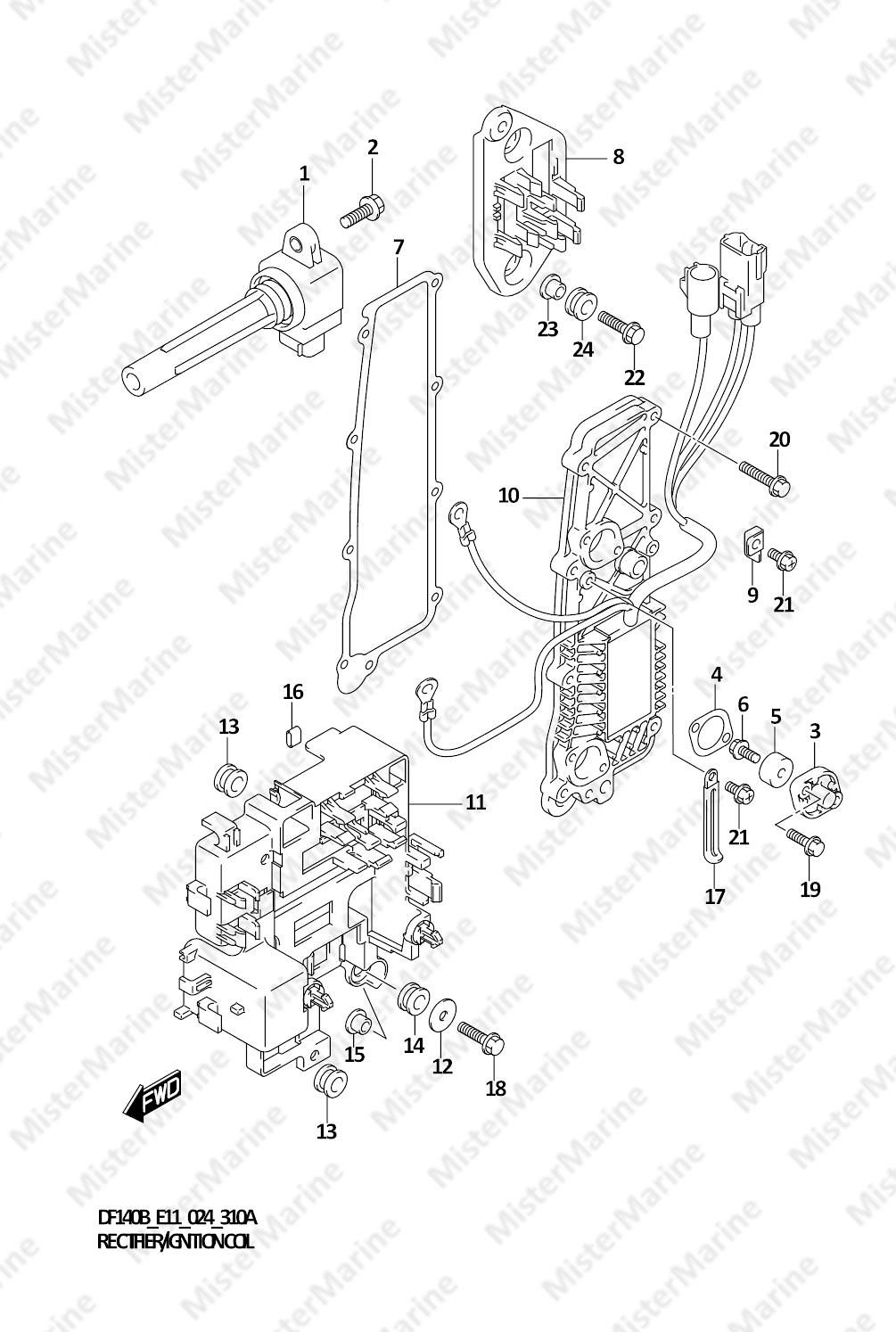 FIG.310A (1-D-7) RECTIFIER/IGNITION COIL