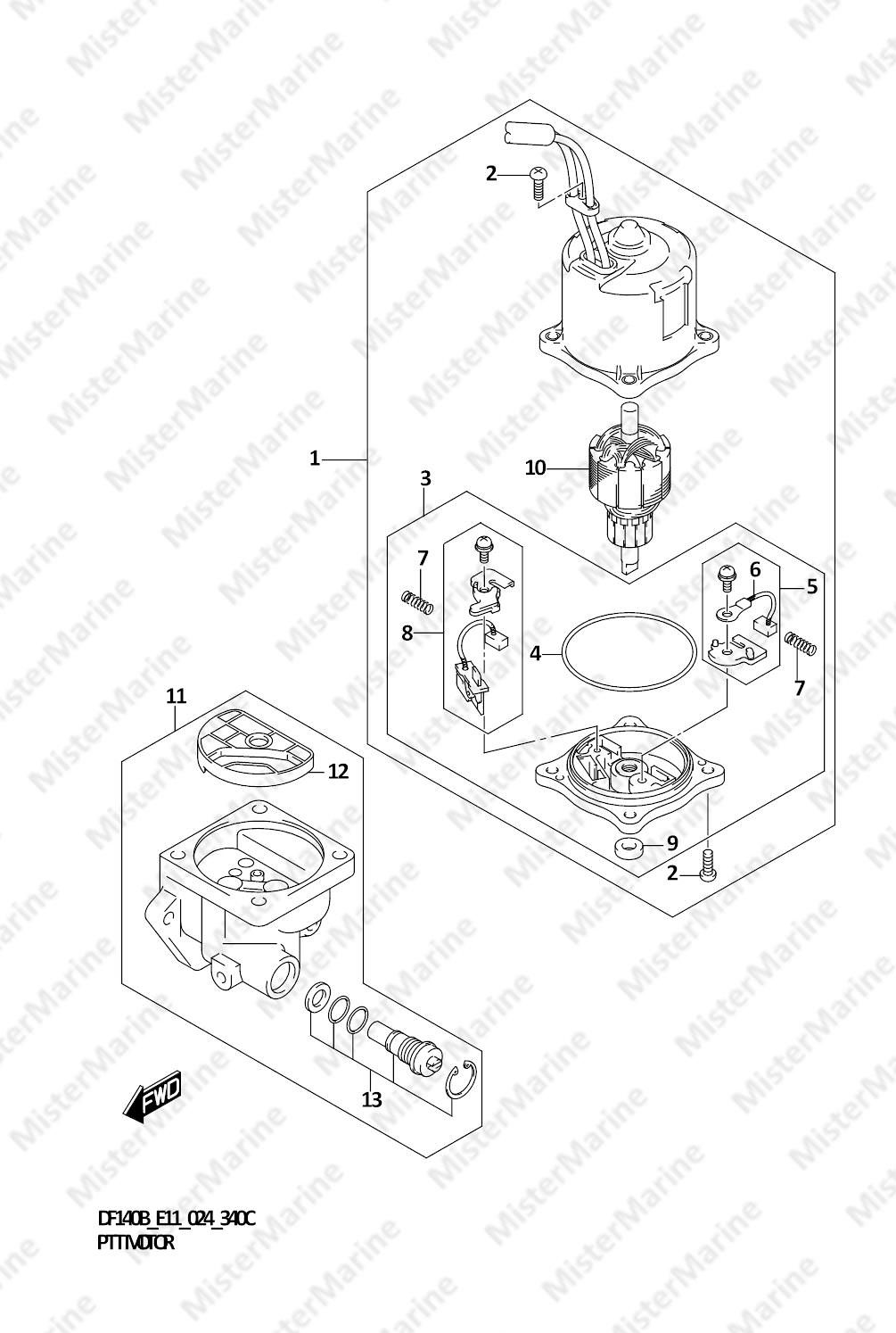 FIG.340C (1-F-4) PTT MOTOR (DF115BSS)