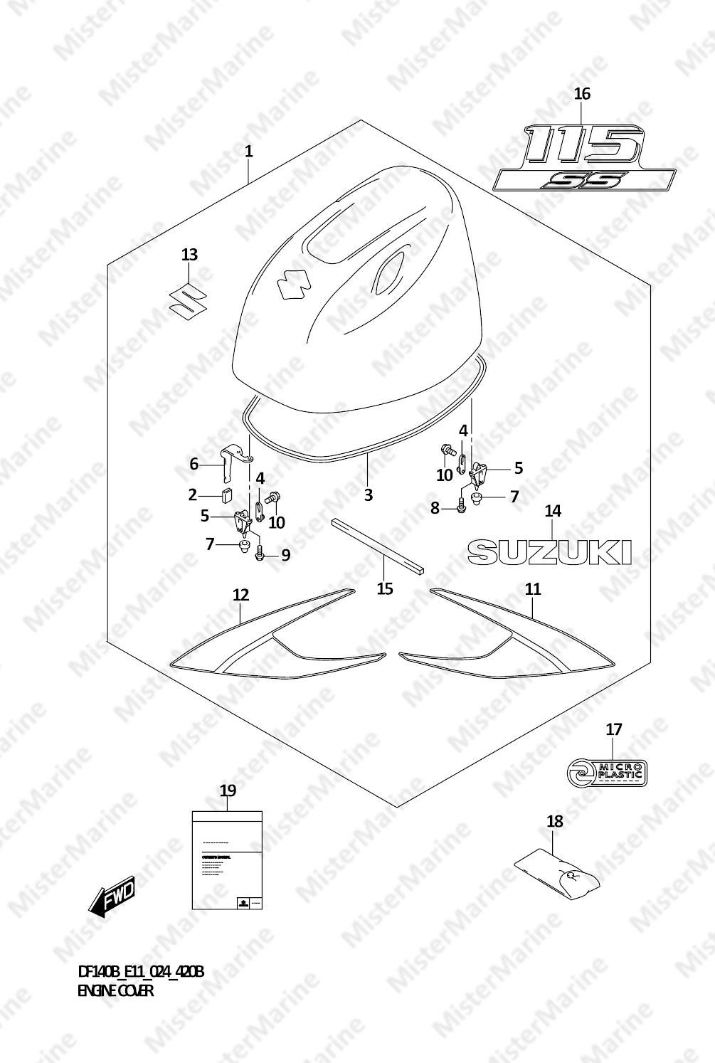 FIG.420B (1-G-6) ENGINE COVER (DF115BSS)