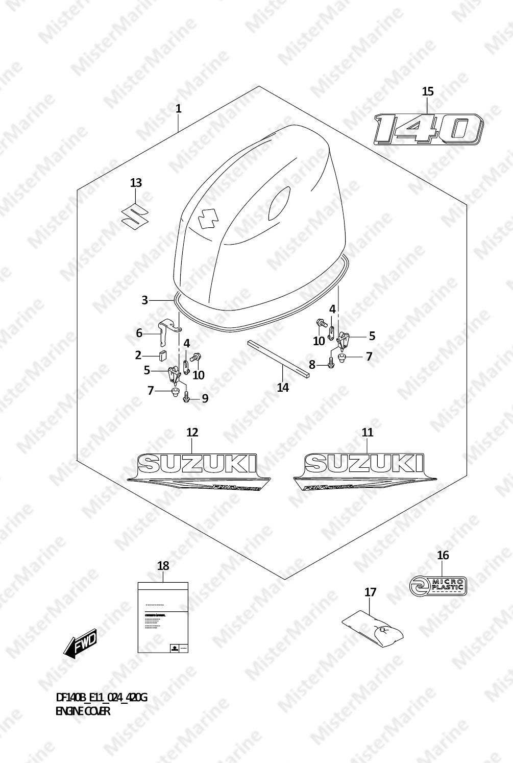 FIG.420G (1-G-9) ENGINE COVER (DF140BT,DF140BZ)