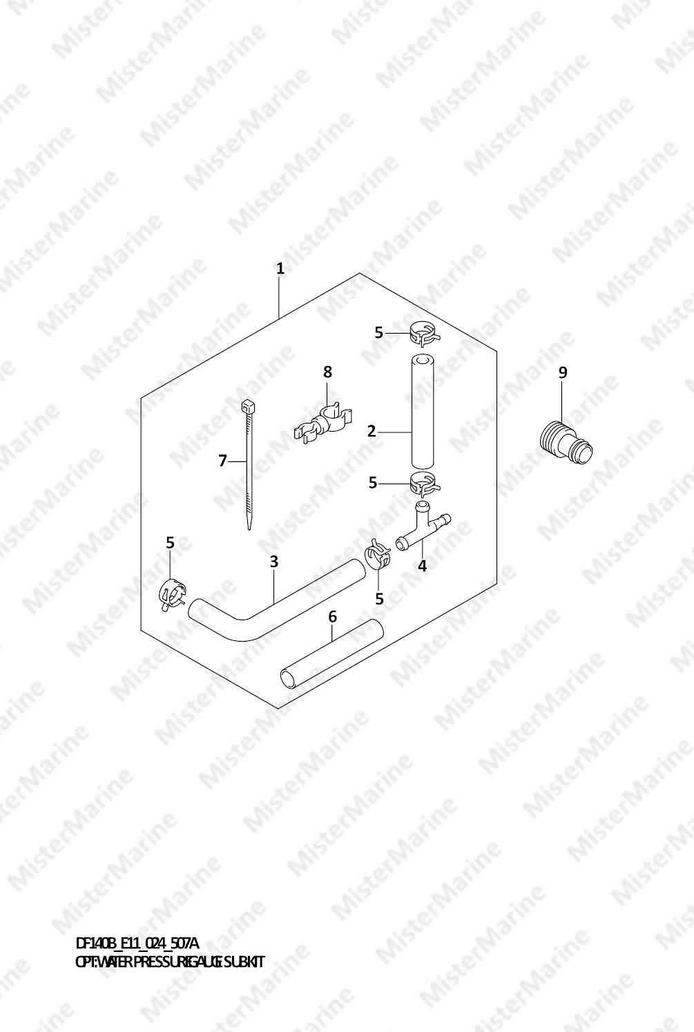 FIG.507A (1-H-2) OPT:WATER PRESSURE GAUGE SUB KIT
