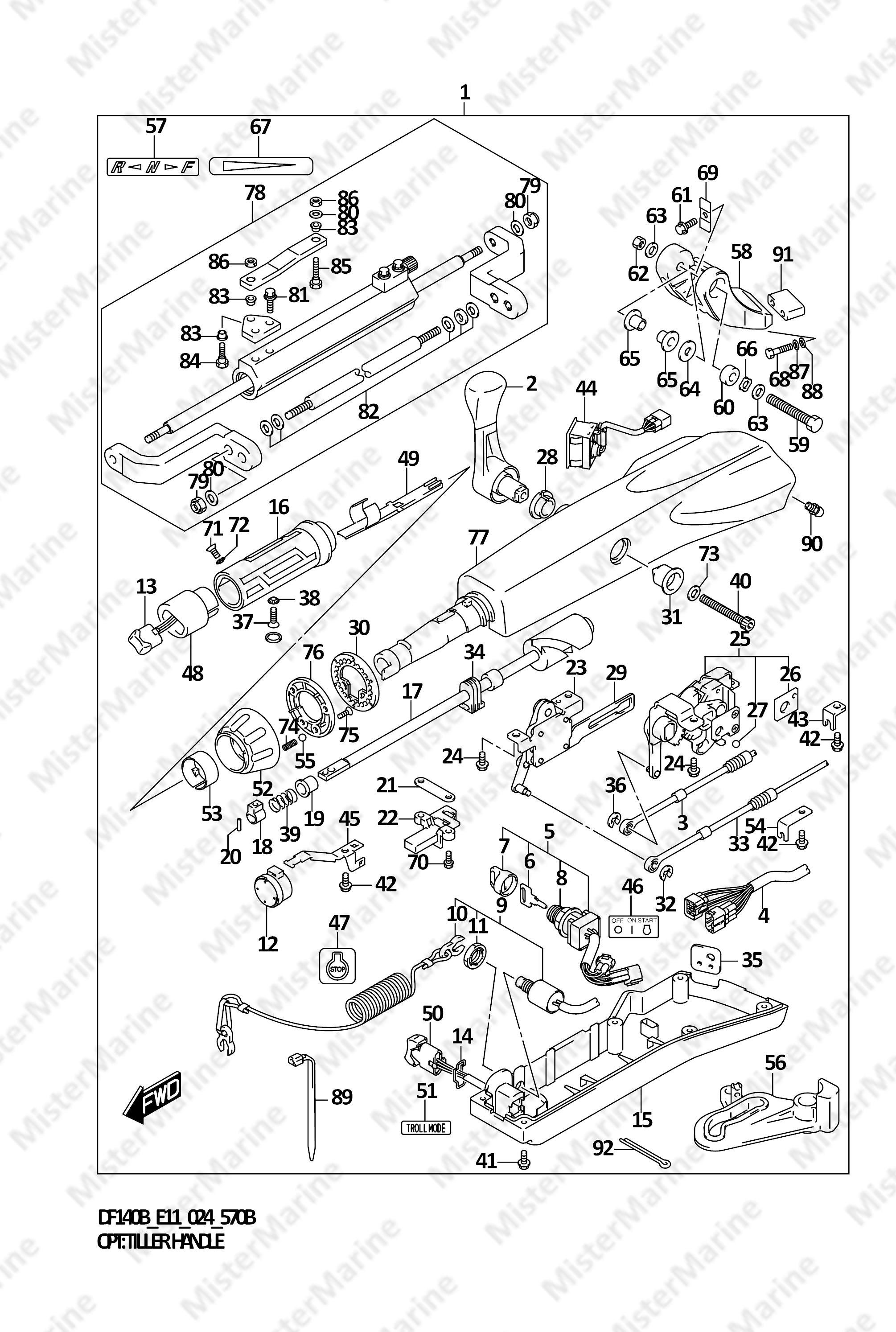 FIG.570B (1-I-8) OPT:TILLER HANDLE (DF115BT,DF115BZ,DF100C)