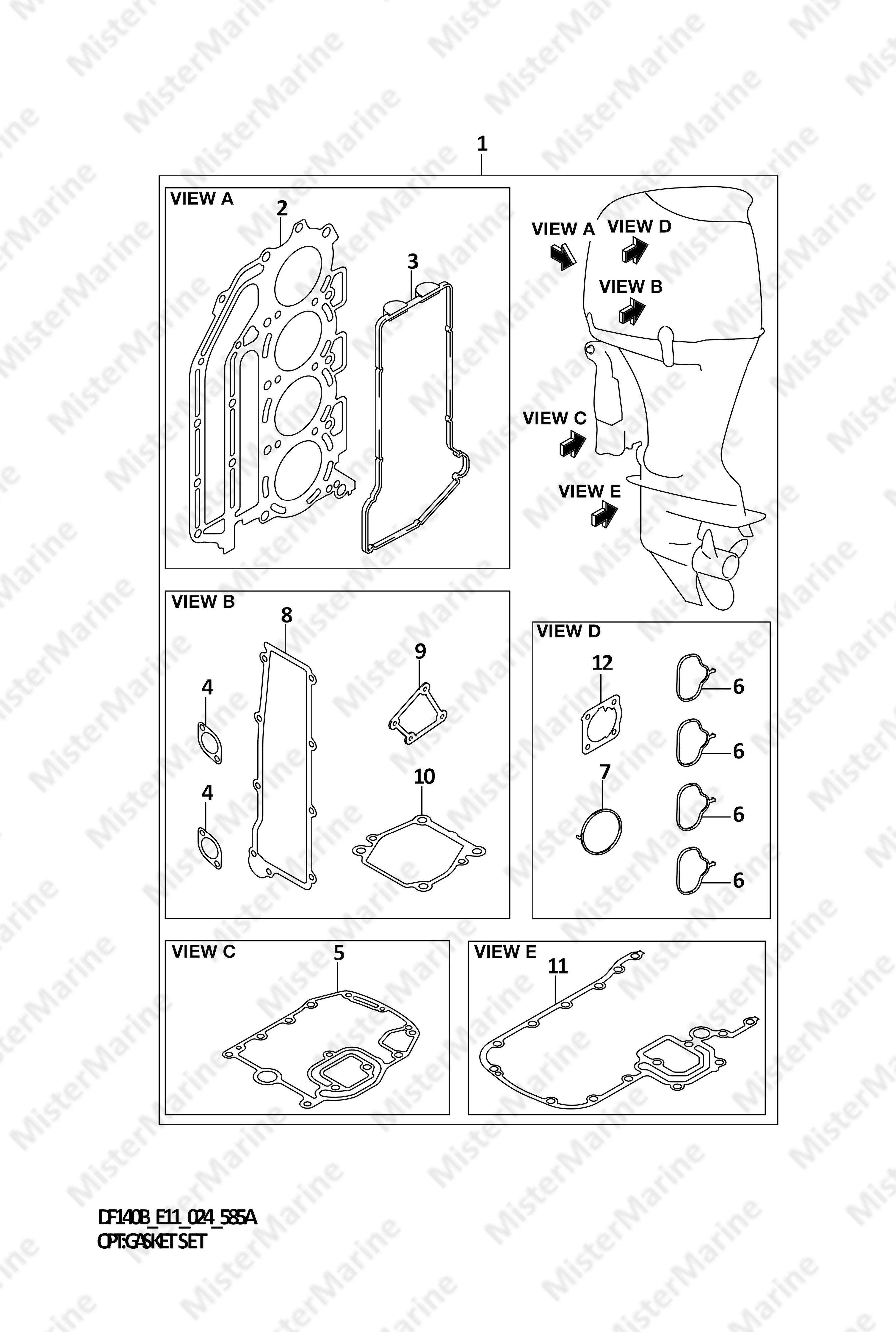 FIG.585A (1-I-11) OPT:GASKET SET