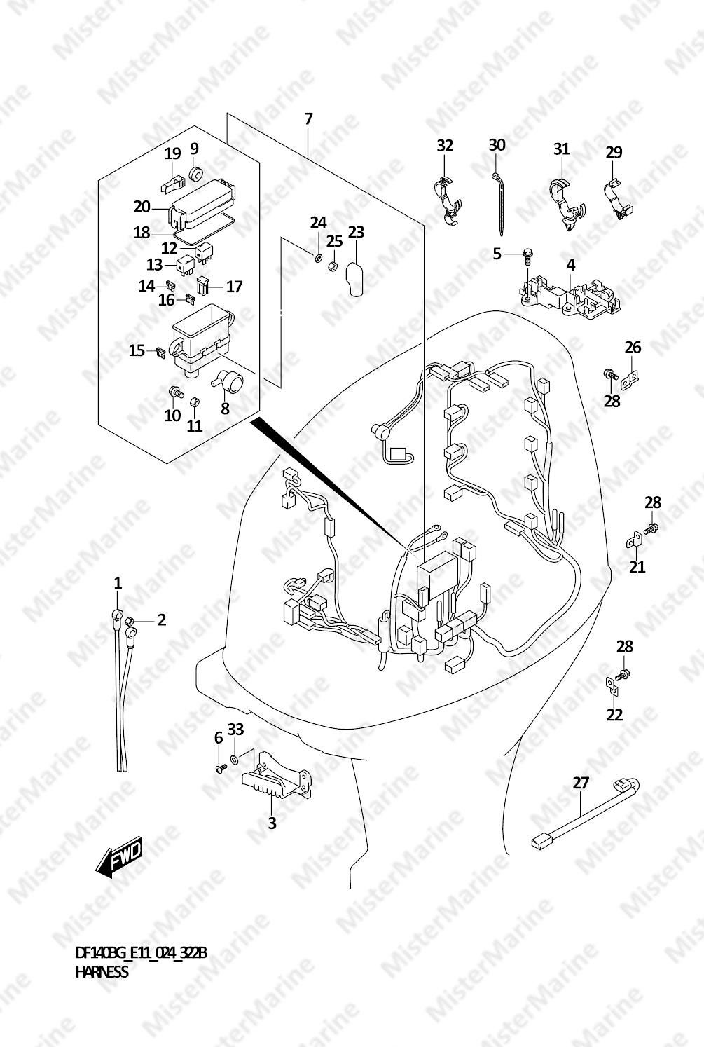 FIG.322B FIG.322B (1-D-13) HARNESS (DF140BG,DF140BZG)