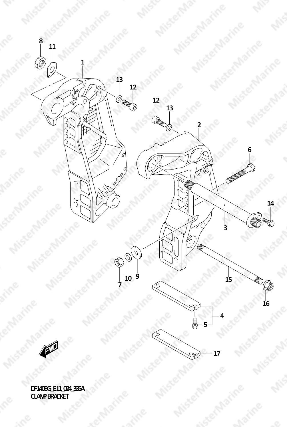 FIG.335A (1-E-4) CLAMP BRACKET ((DF115BG,DF115BZG):E11)