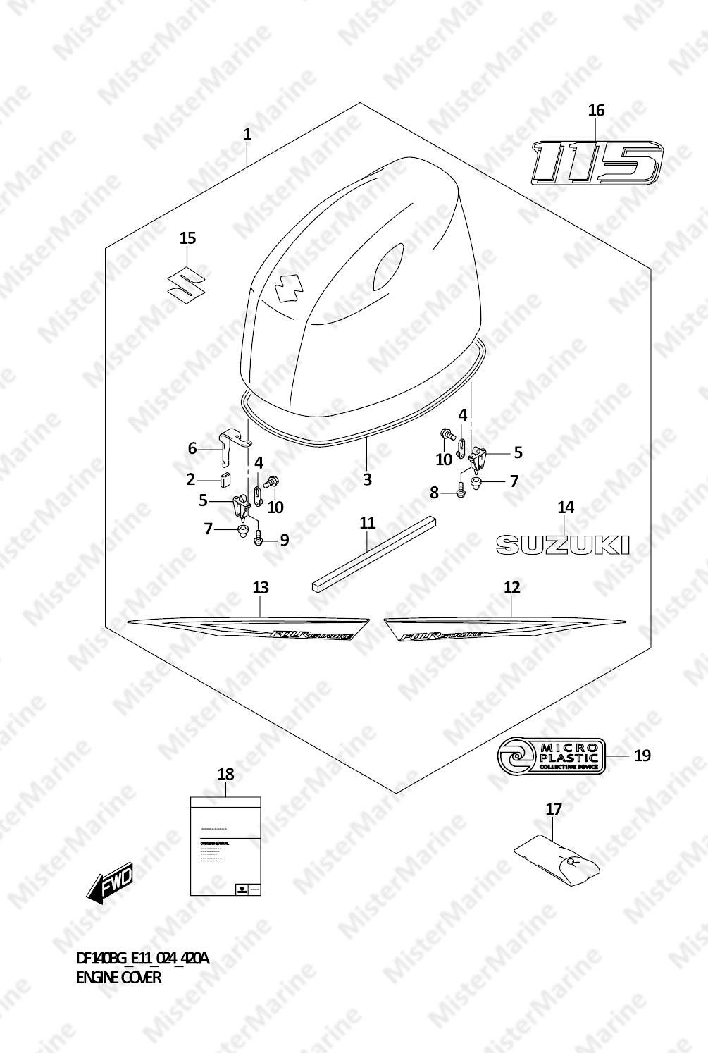 FIG.420A (1-G-2) ENGINE COVER (DF115BG,DF115BZG)