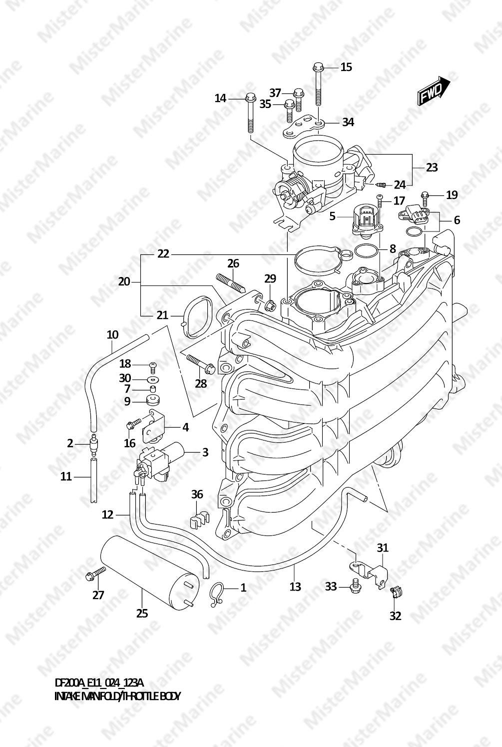FIG.123A (1-B-14) INTAKE MANIFOLD/THROTTLE BODY