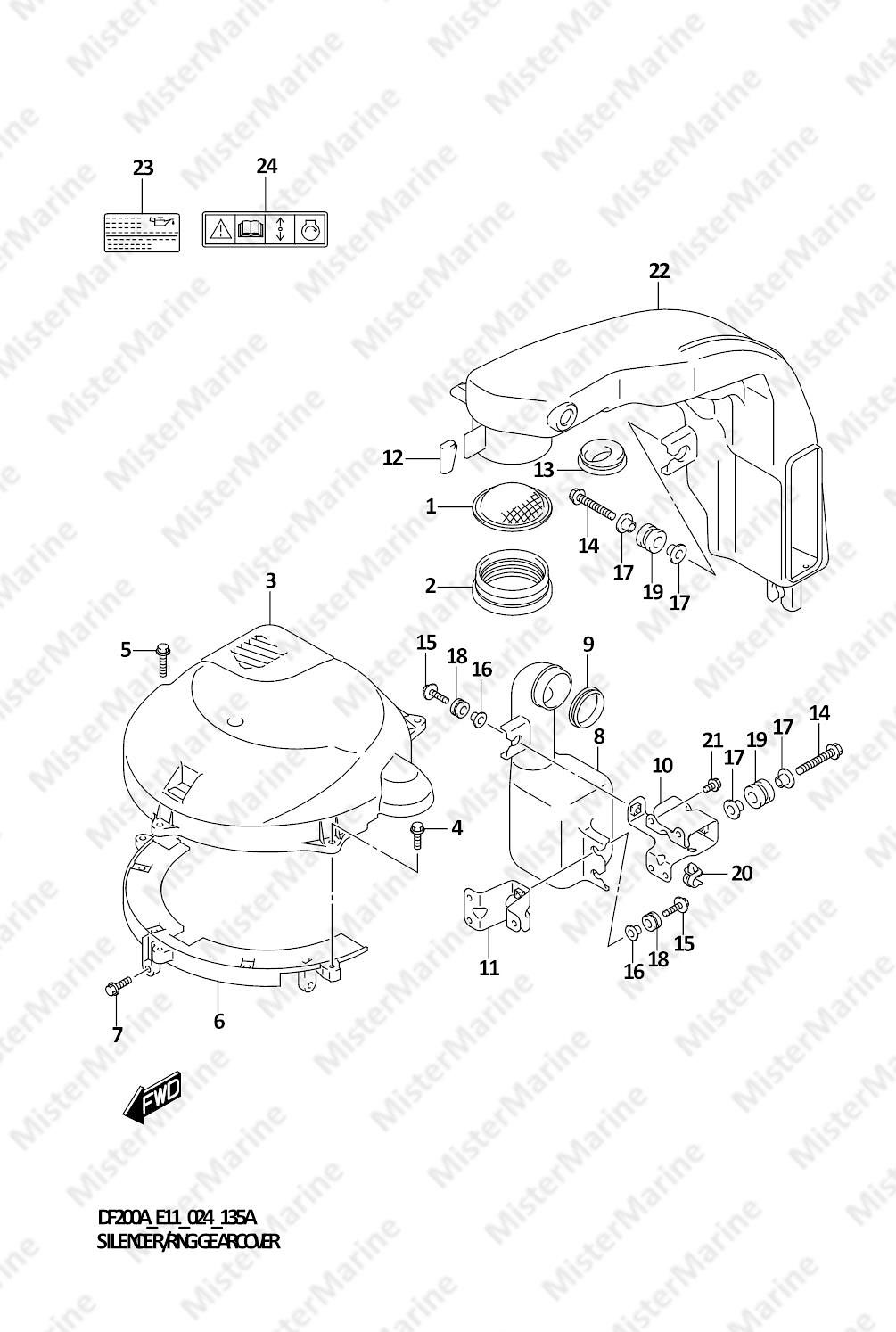 FIG.135A (1-B-16) SILENCER/RING GEAR COVER