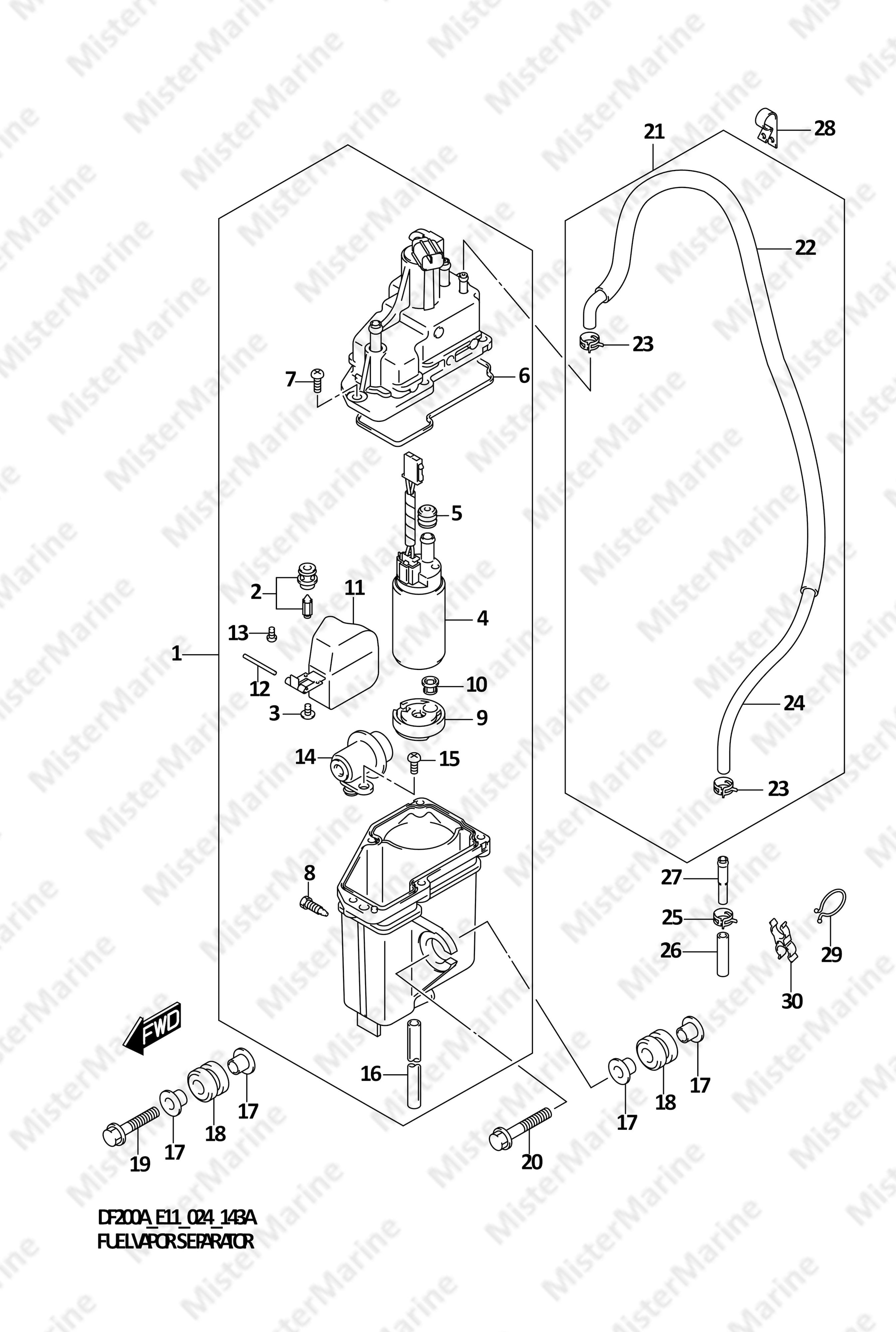 FIG.143A (1-C-3) FUEL VAPOR SEPARATOR (E03,E11)