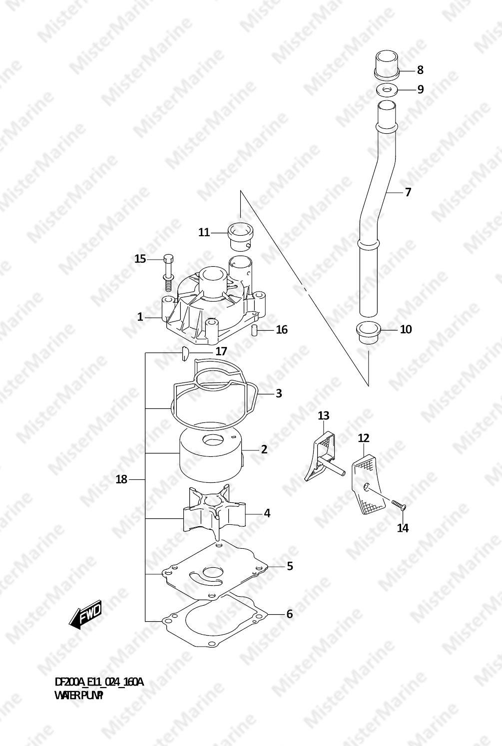 FIG.160A (1-C-11) WATER PUMP (E03,E11)
